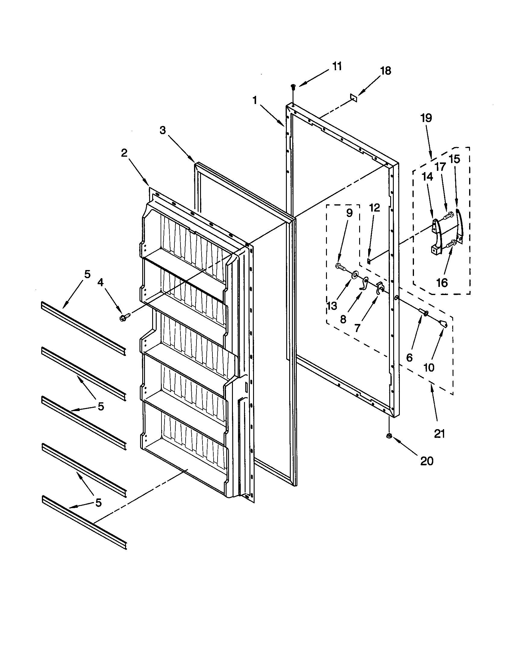 Whirlpool EV170NXJW00 door diagram