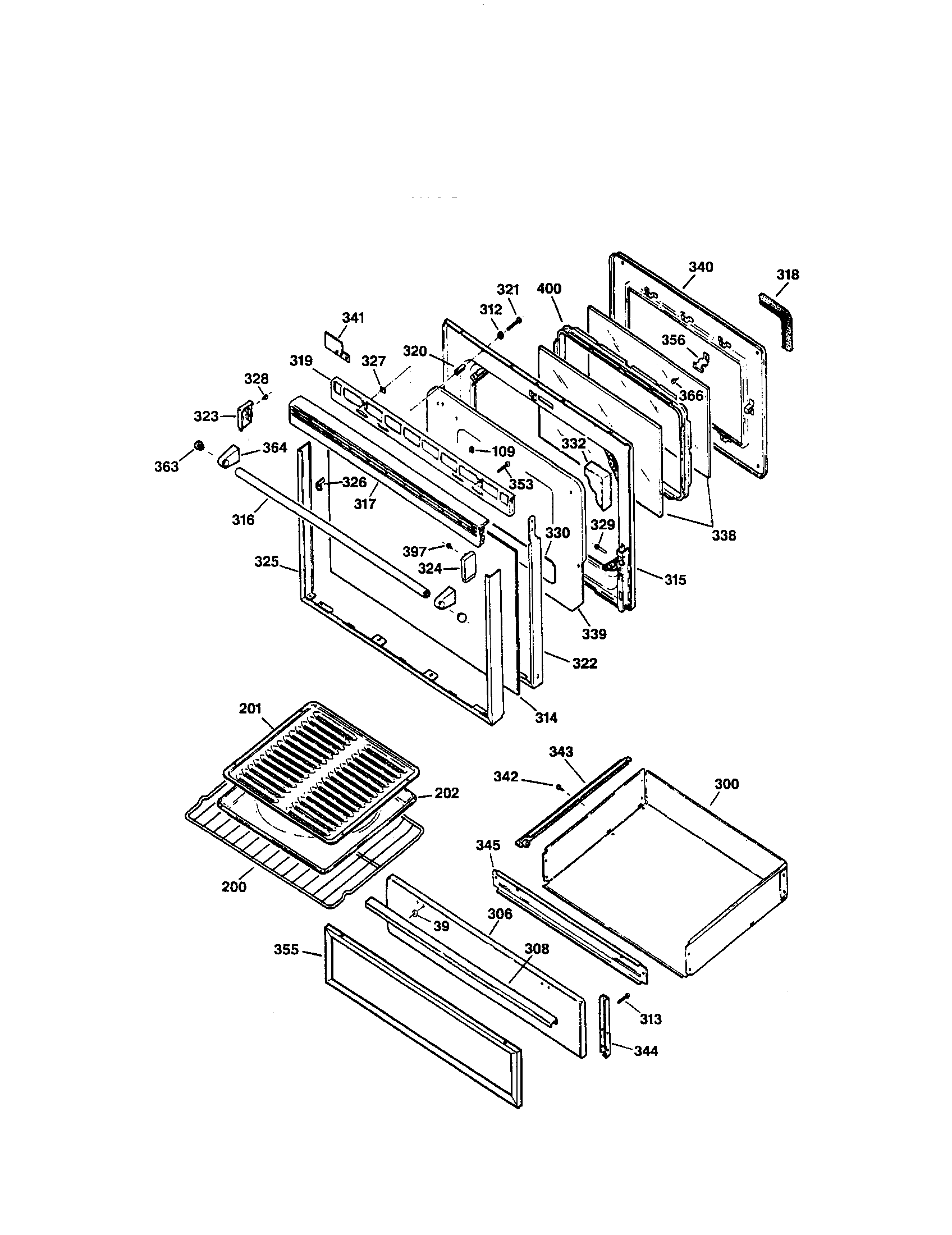 Kenmore 36275970691 door and drawer diagram