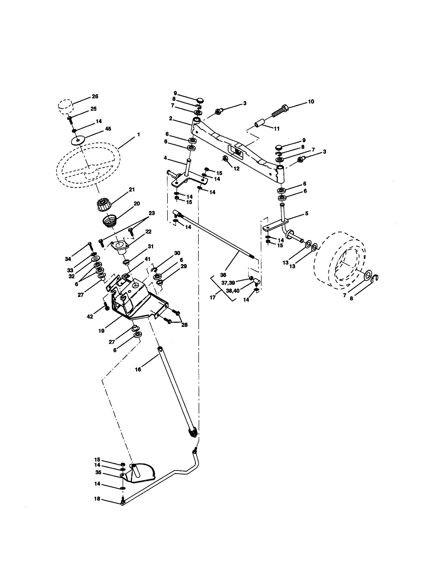 Craftsman 917272951 steering assembly diagram