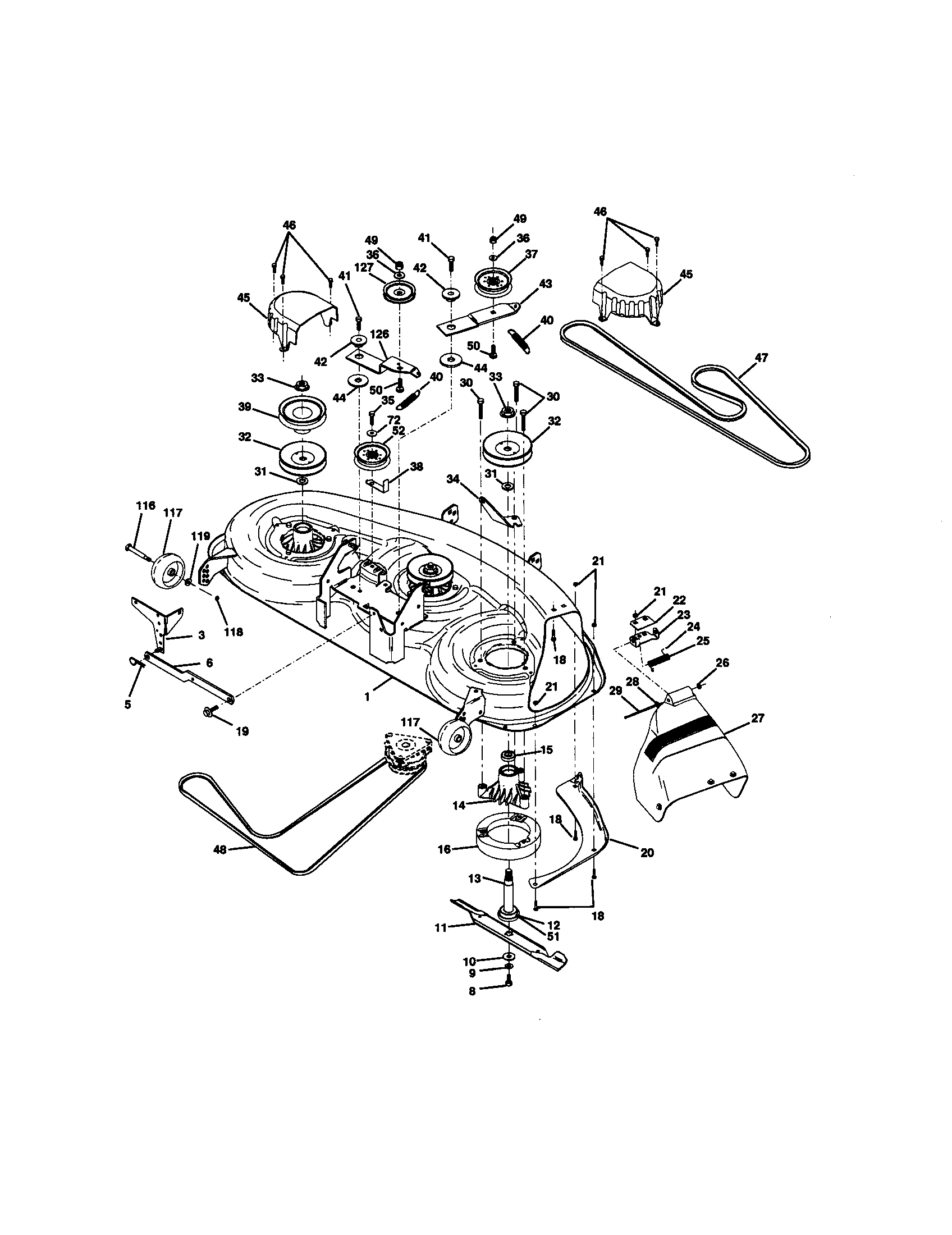 Craftsman 917272951 mower desk diagram