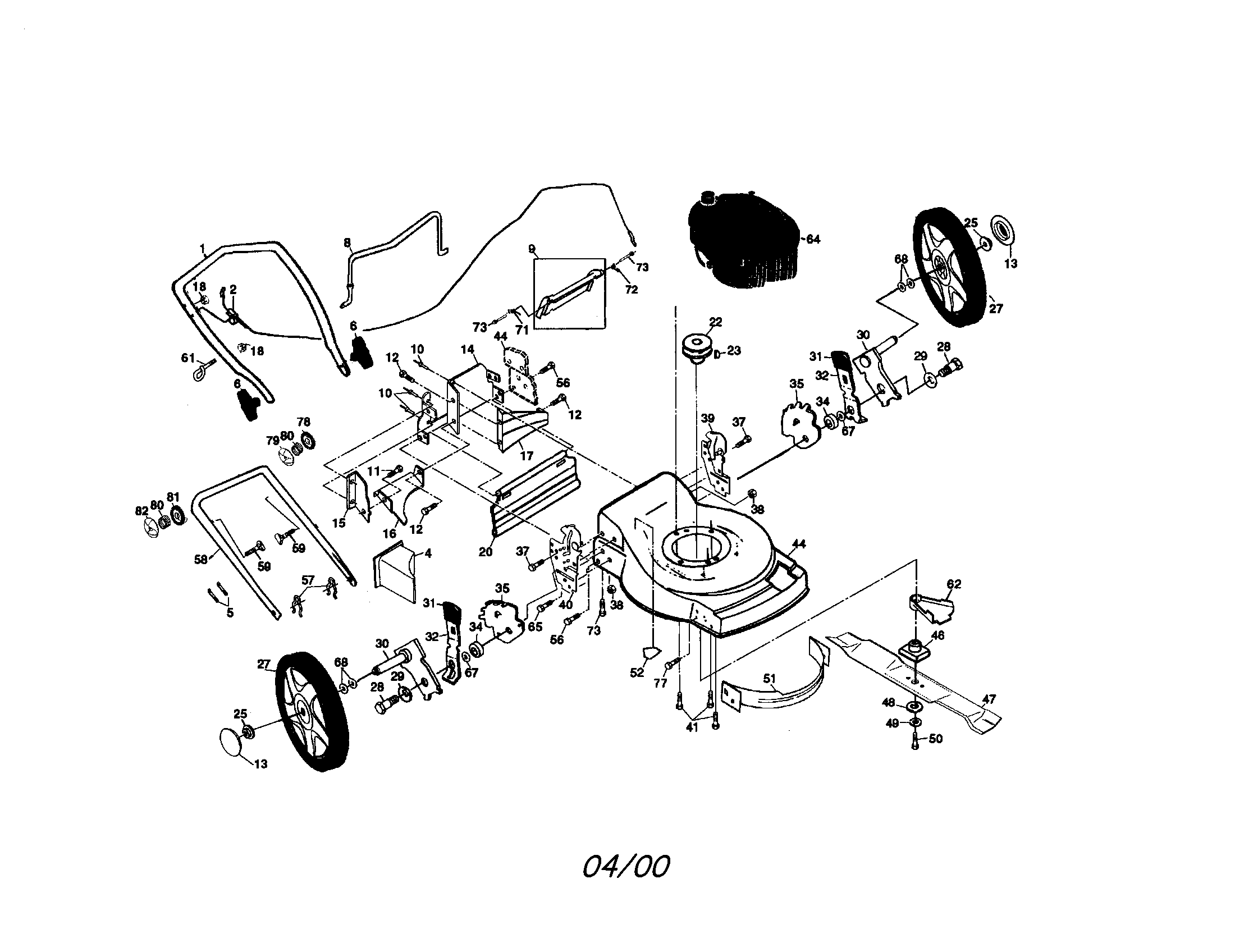 Craftsman 917377690 rotary lawn mower diagram
