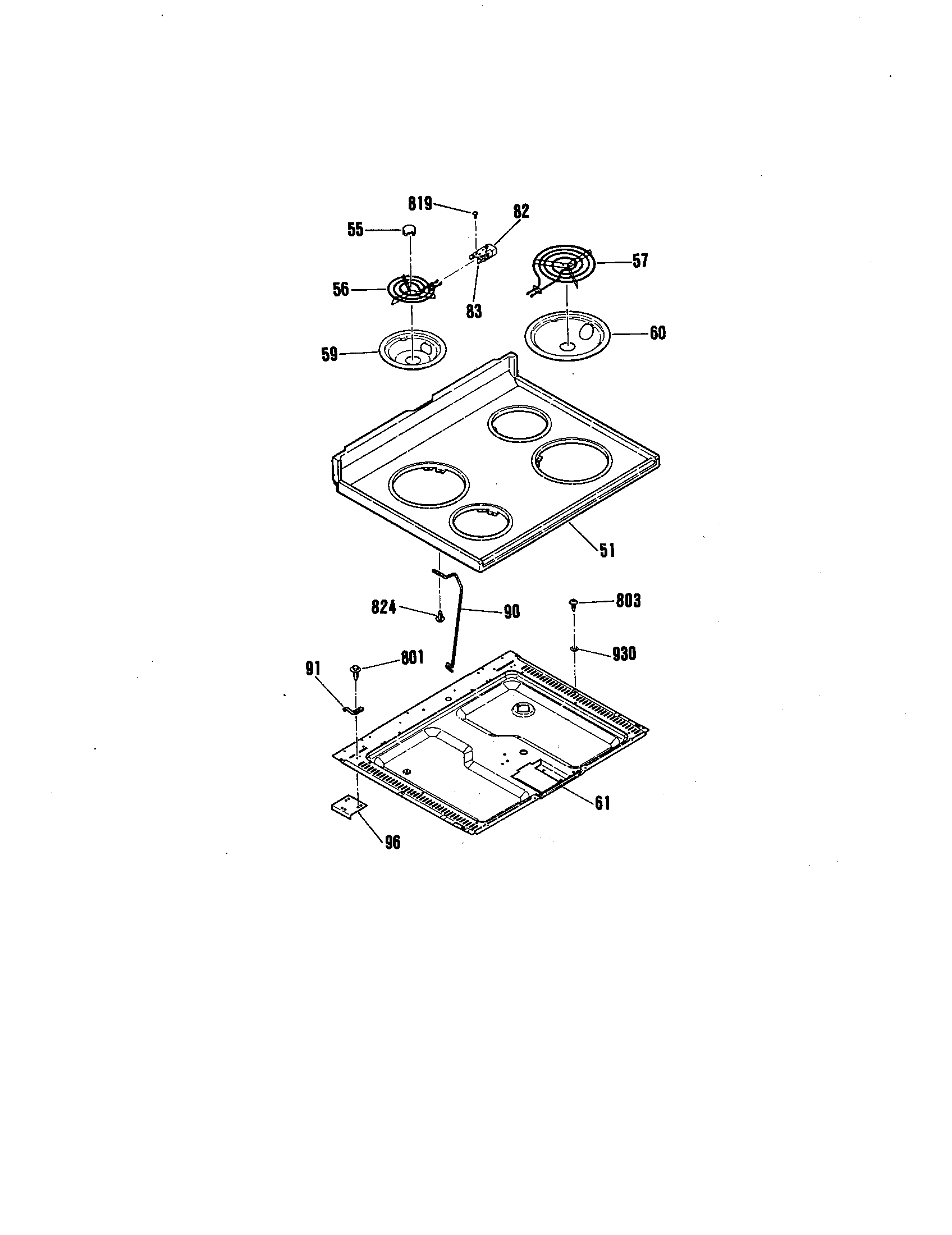 Kenmore 9119352590 maintop diagram