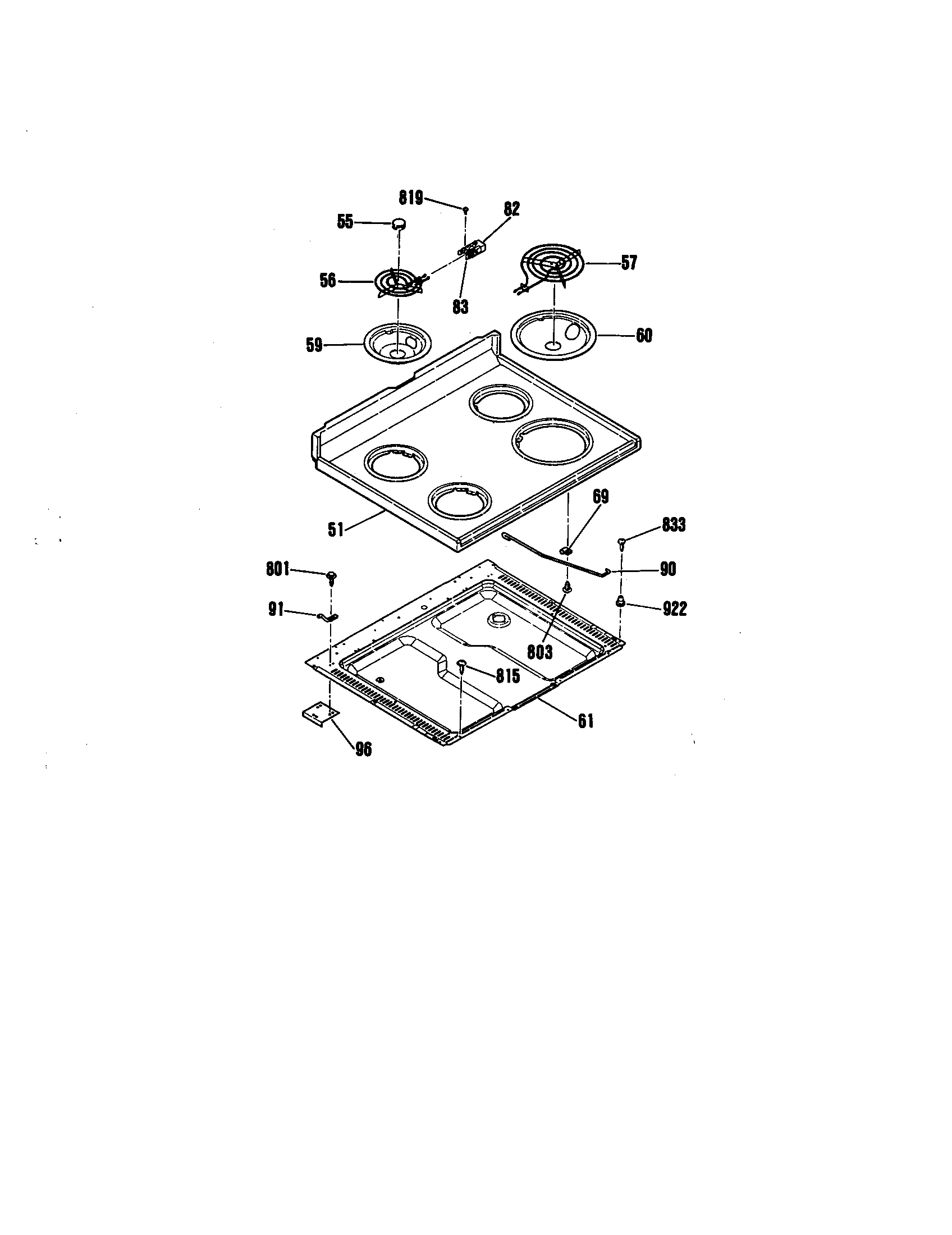 Kenmore 9116242190 maintop diagram