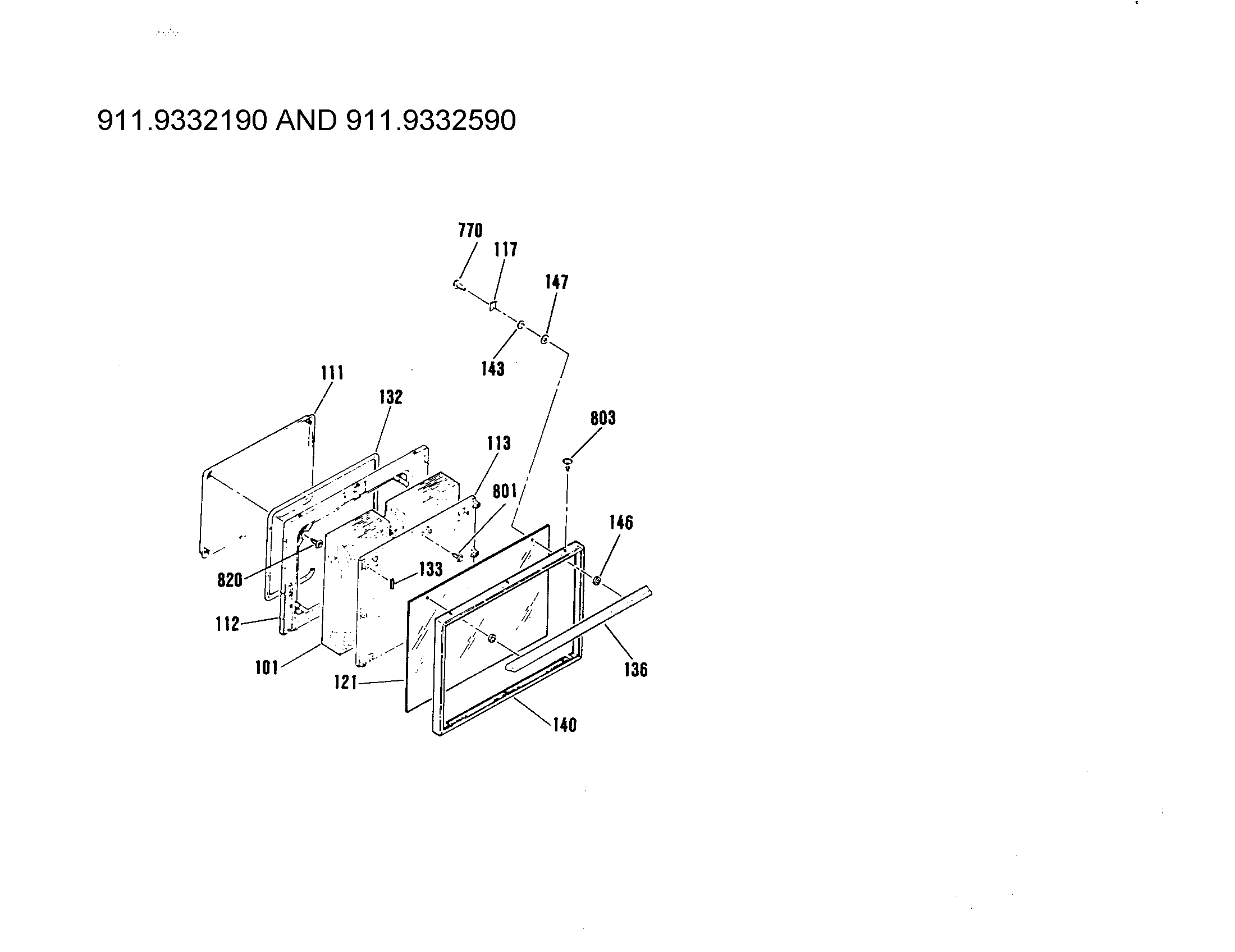 Kenmore 9119332190 door diagram