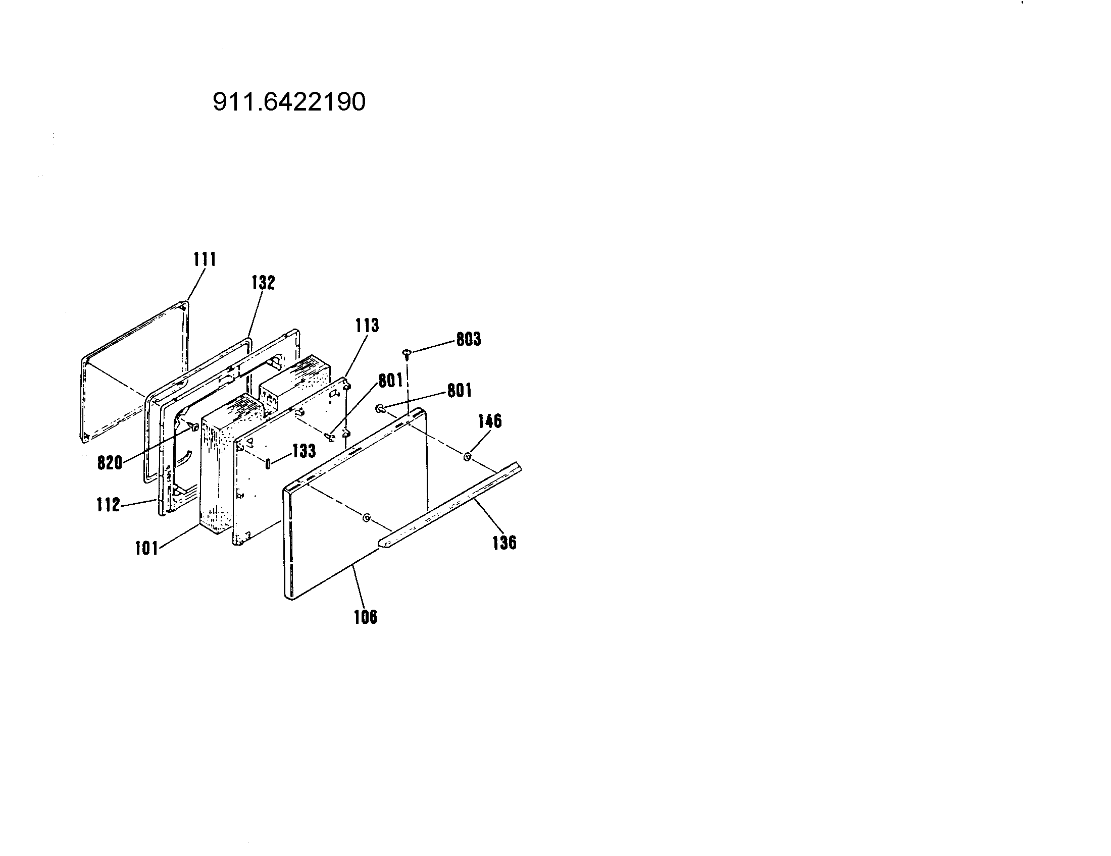 Kenmore 9119332190 front panel diagram
