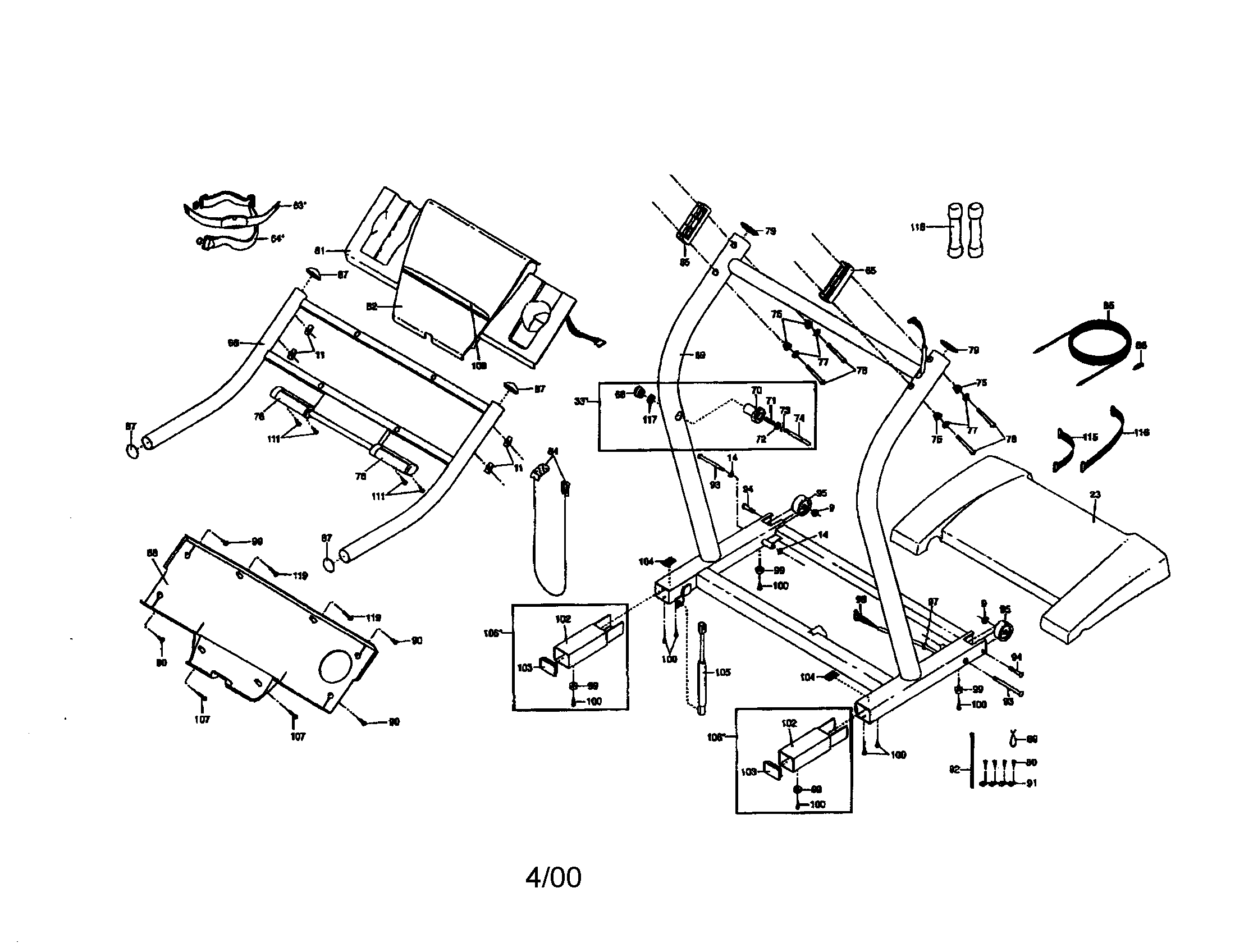 NordicTrack 831298841 console base and motor hood diagram
