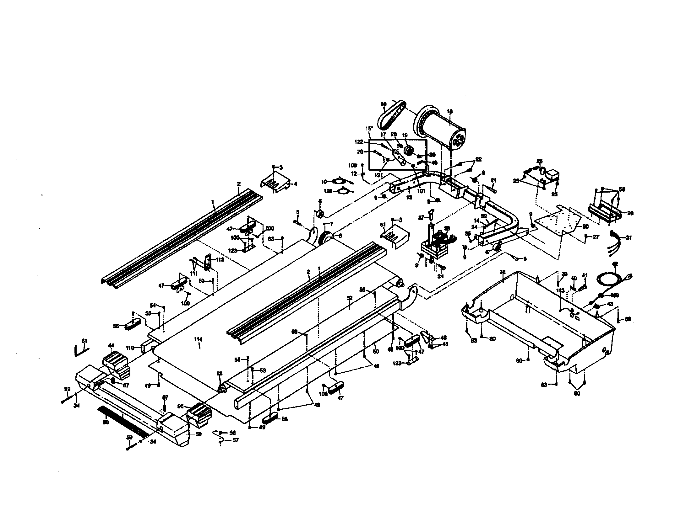 NordicTrack 831298841 motor belt and idler assembly diagram