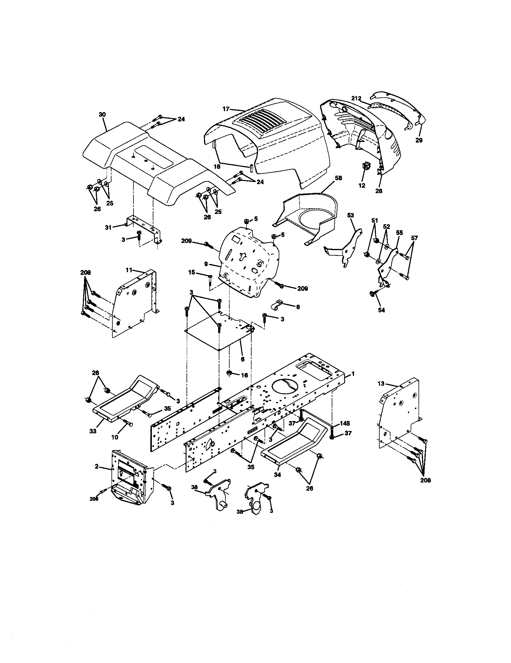Craftsman 917270534 chassis and enclosures diagram