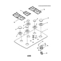 KitchenAid KGCC566HBL0 cooktop, burner and grate diagram