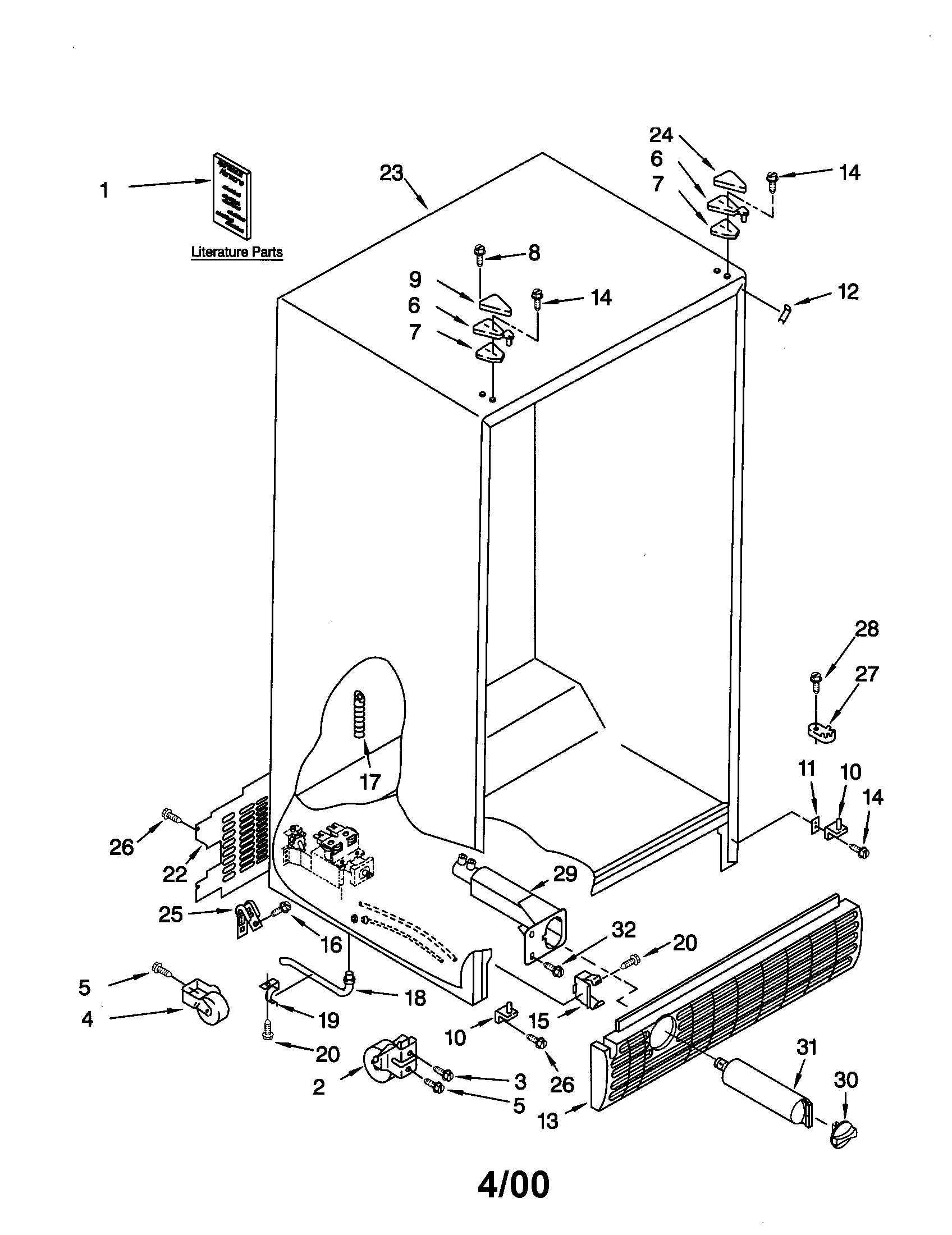 Kenmore 10659707991 cabinet diagram
