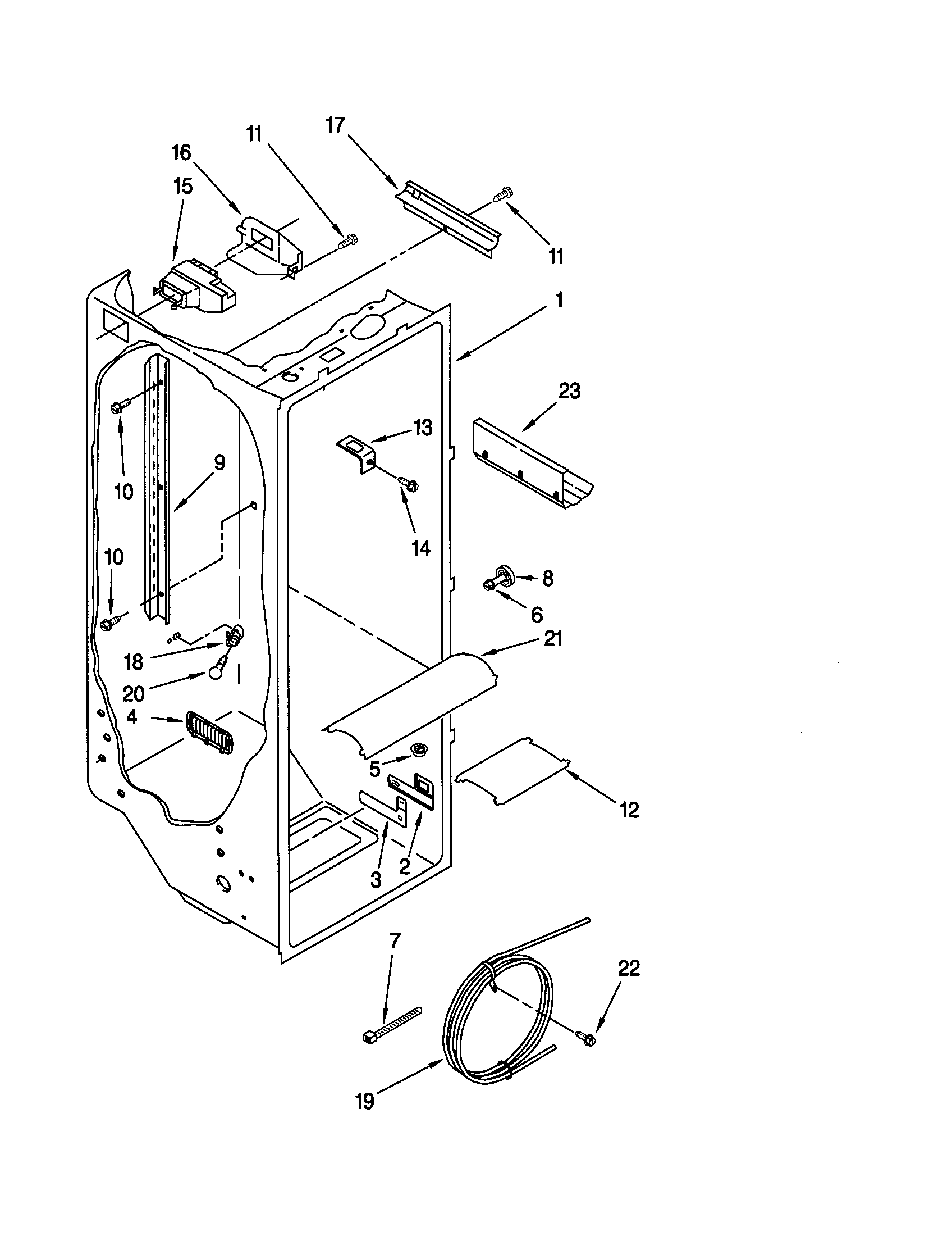Kenmore 10659707991 refrigerator liner diagram