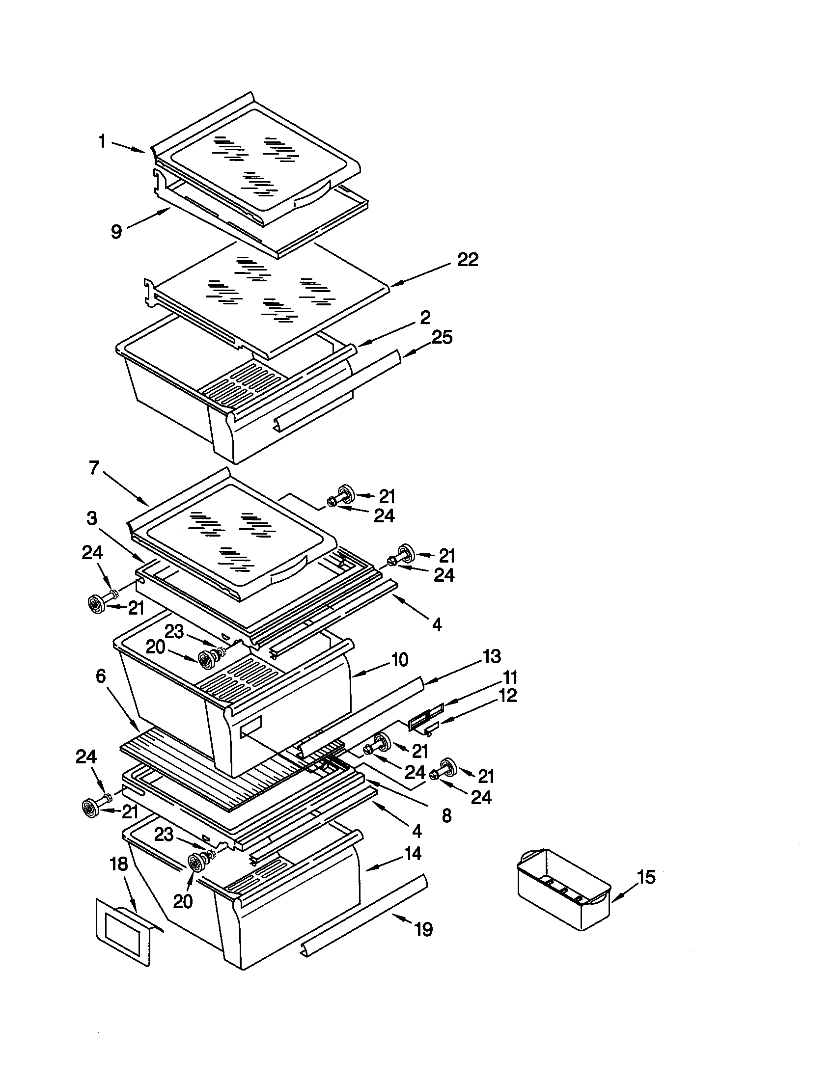 Kenmore 10659707991 refrigerator shelf diagram