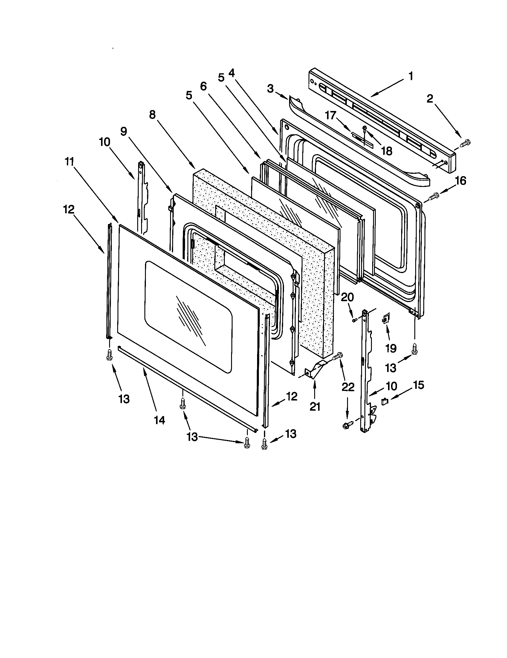 Kenmore 66575834001 door diagram