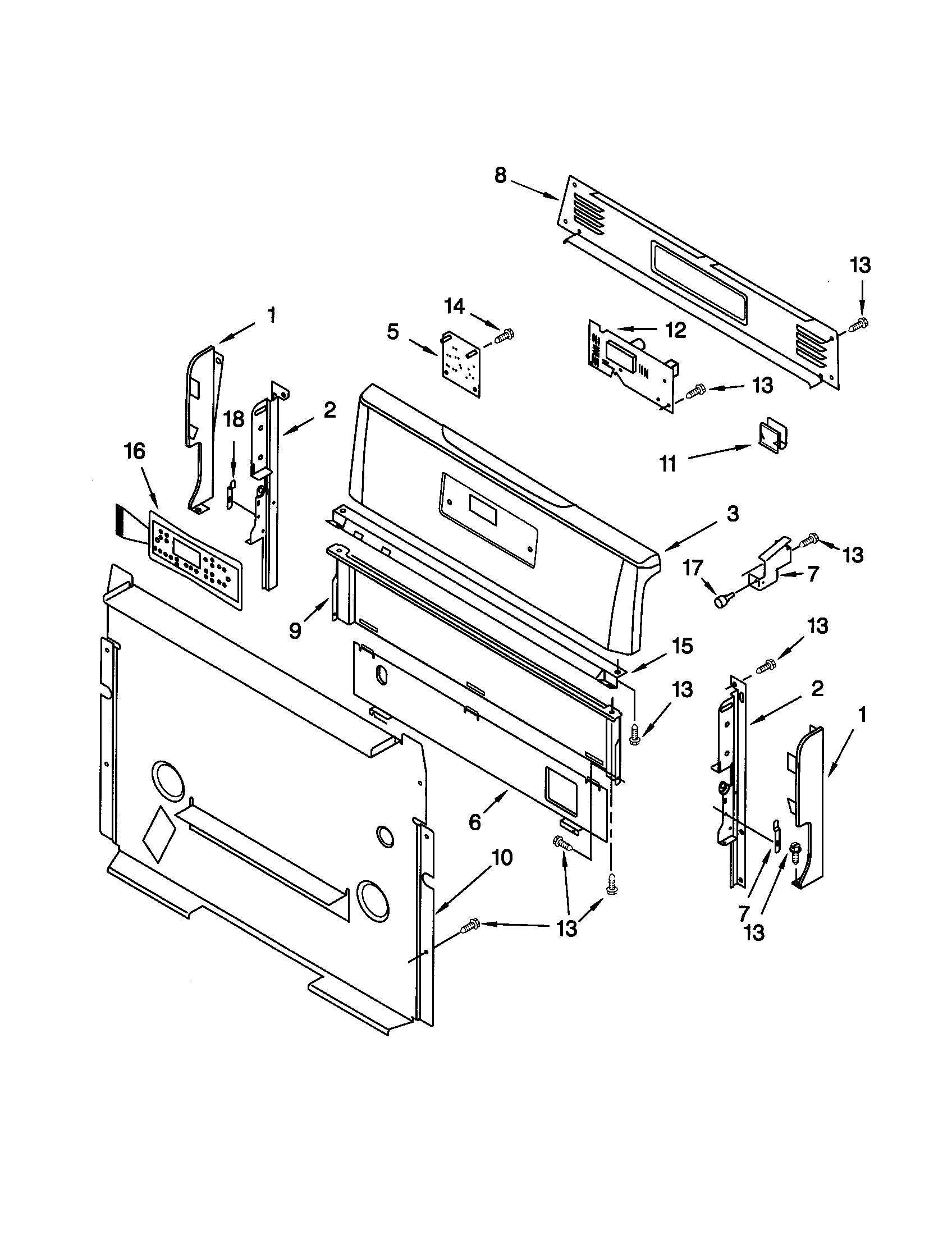 Kenmore 66575834001 control panel diagram