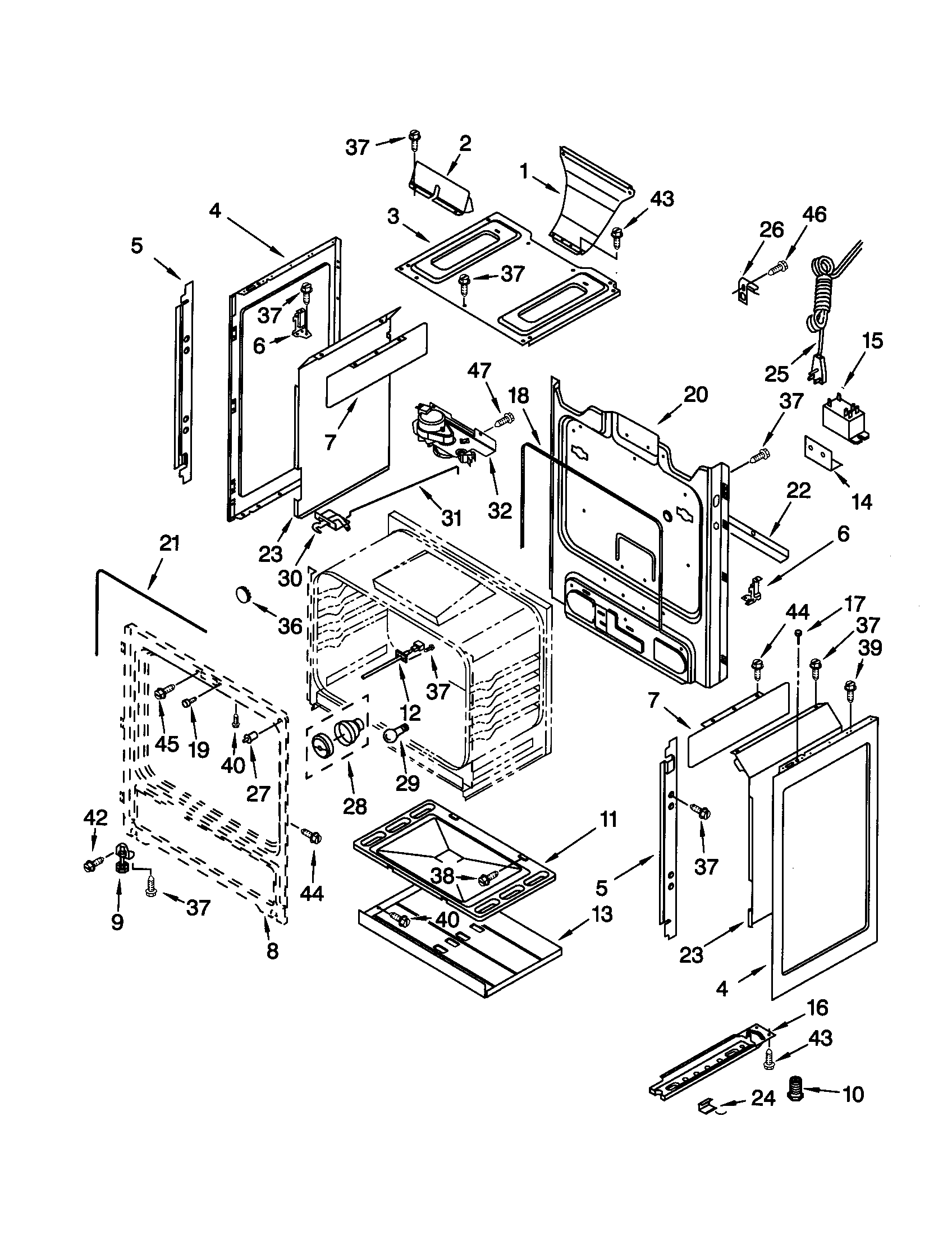 Kenmore 66575834001 chassis diagram