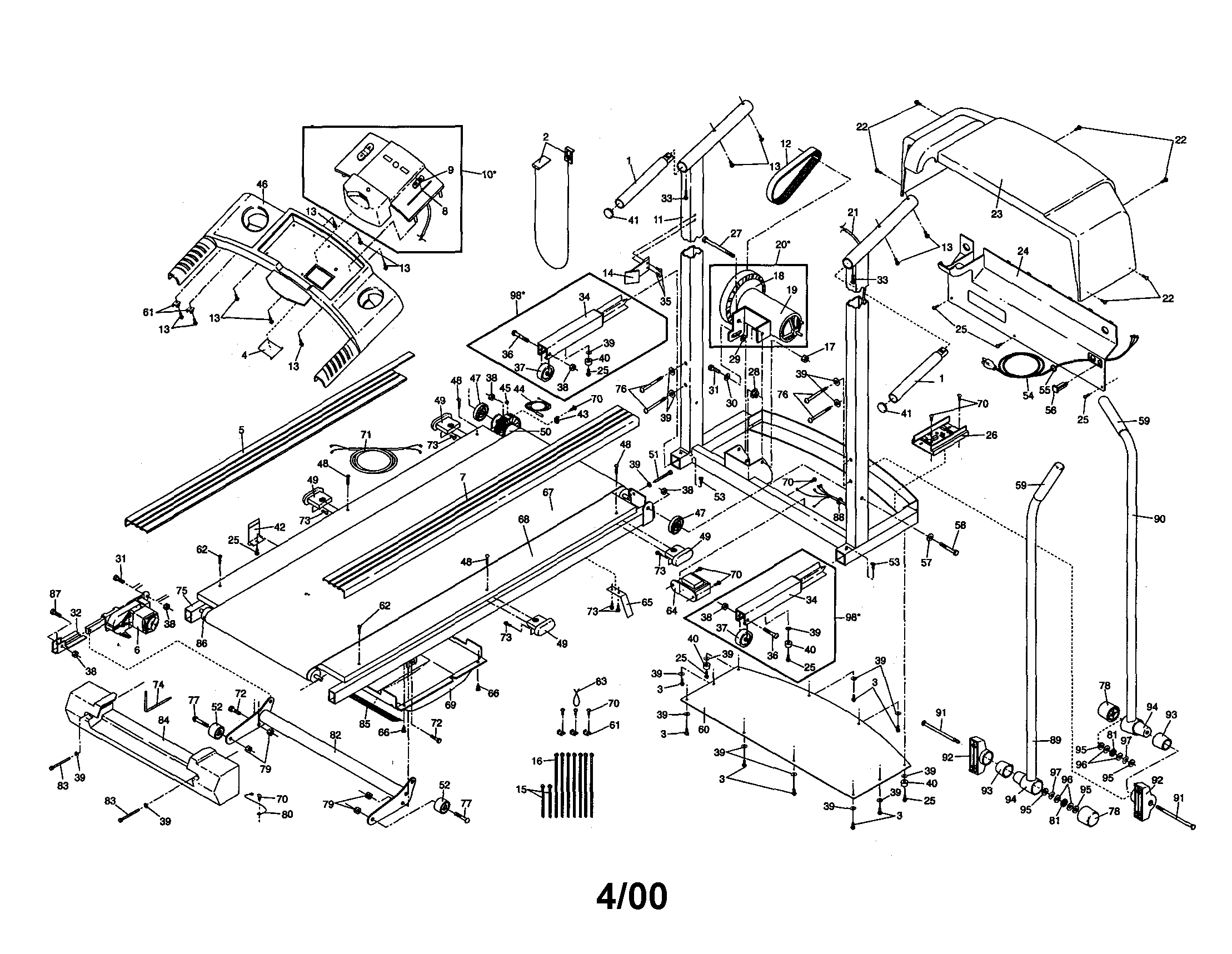 Lifestyler 831299213 treadmill frame diagram