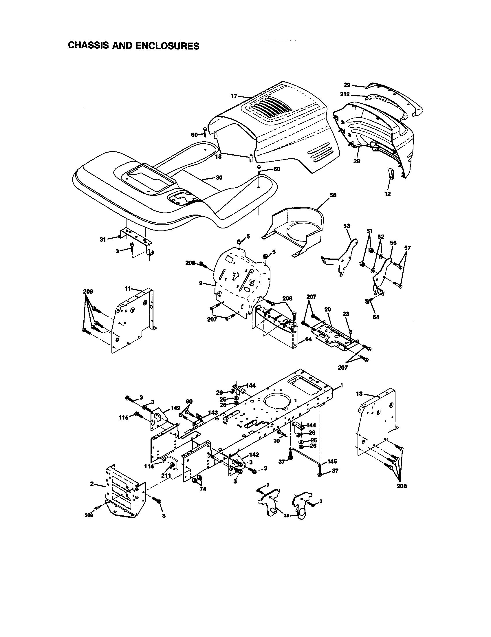 Craftsman 917270930 chassis and enclosures diagram