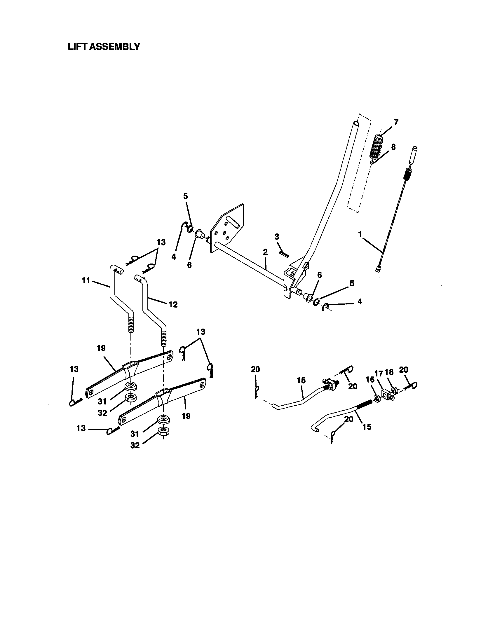 Craftsman 917270930 lift assembly diagram