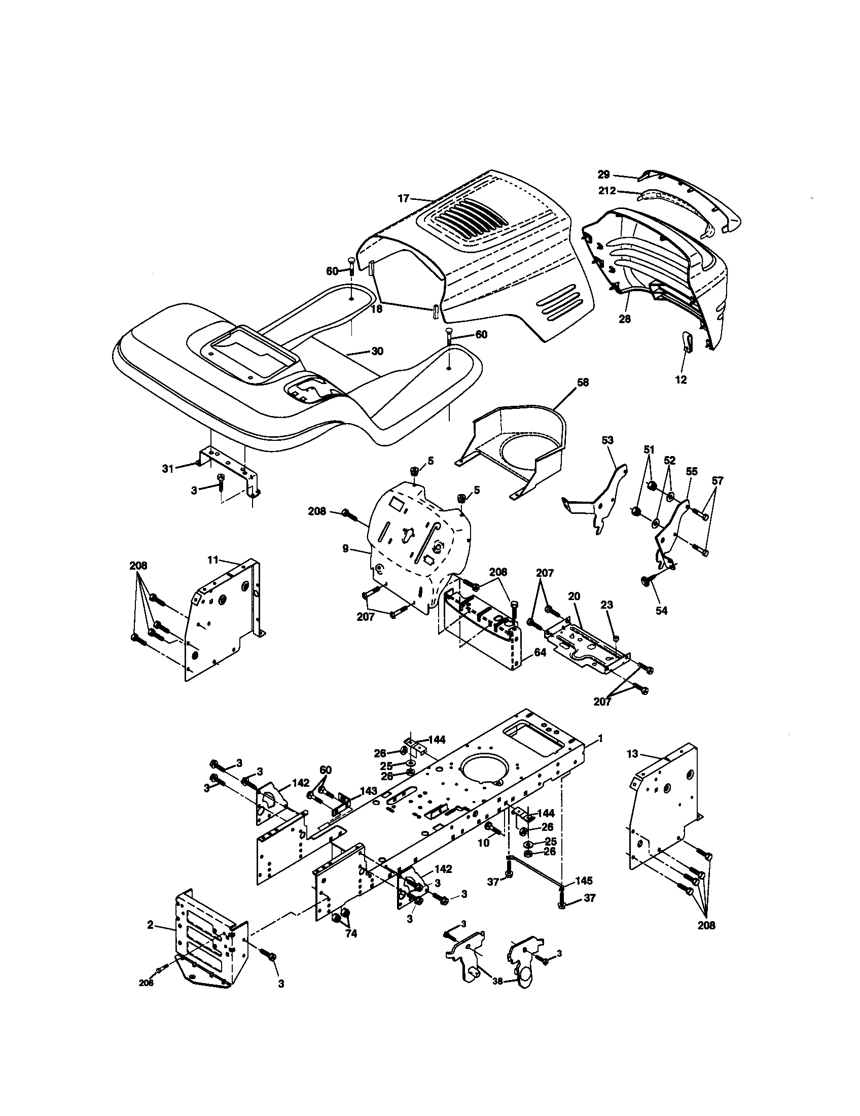 Craftsman 917270940 chassis and enclosures diagram