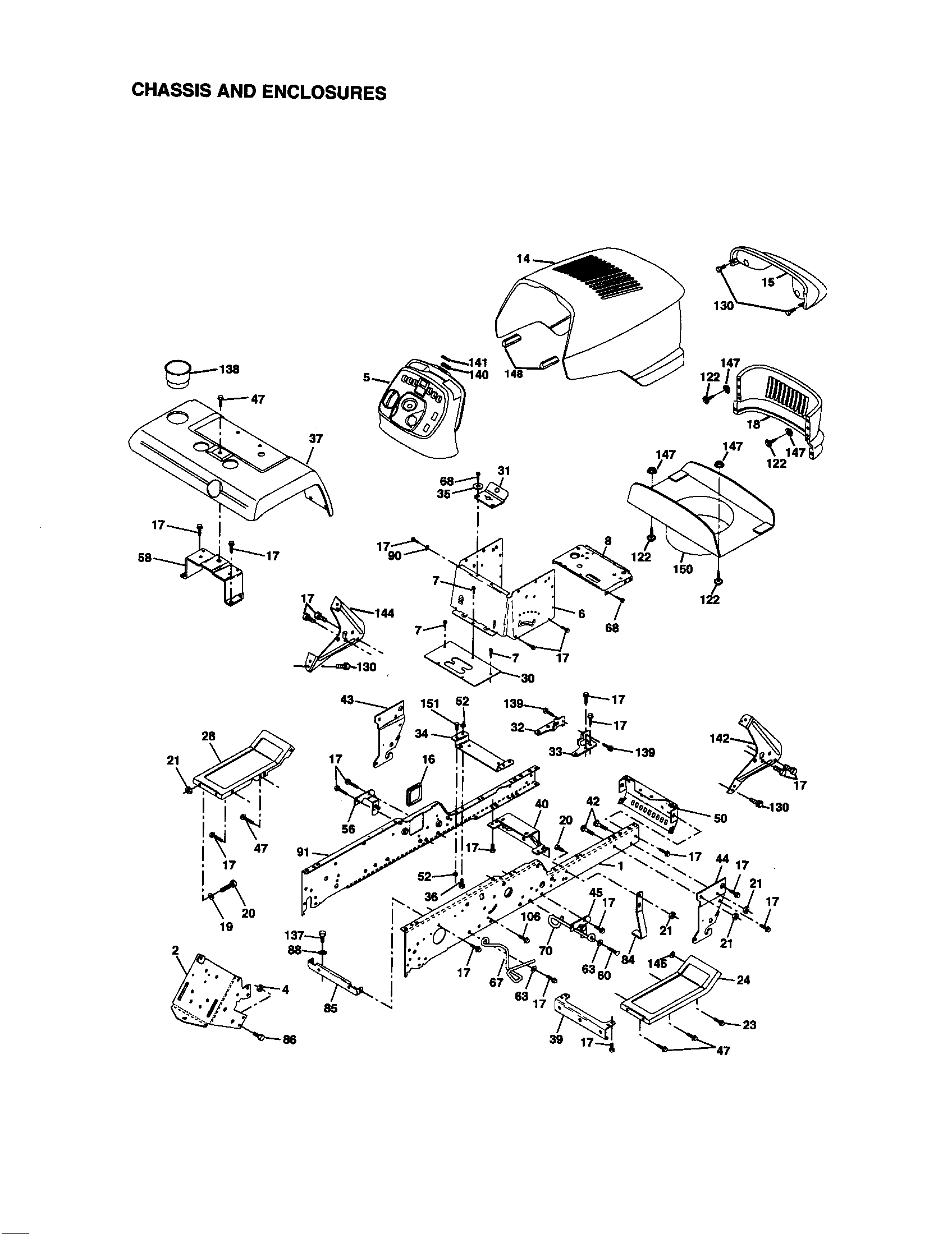 Craftsman 917272952 chassis and enclosures diagram