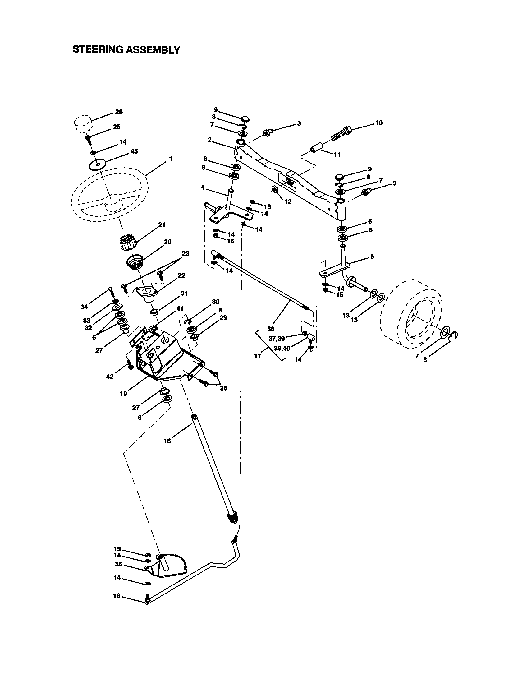 Craftsman 917272952 steering assembly diagram