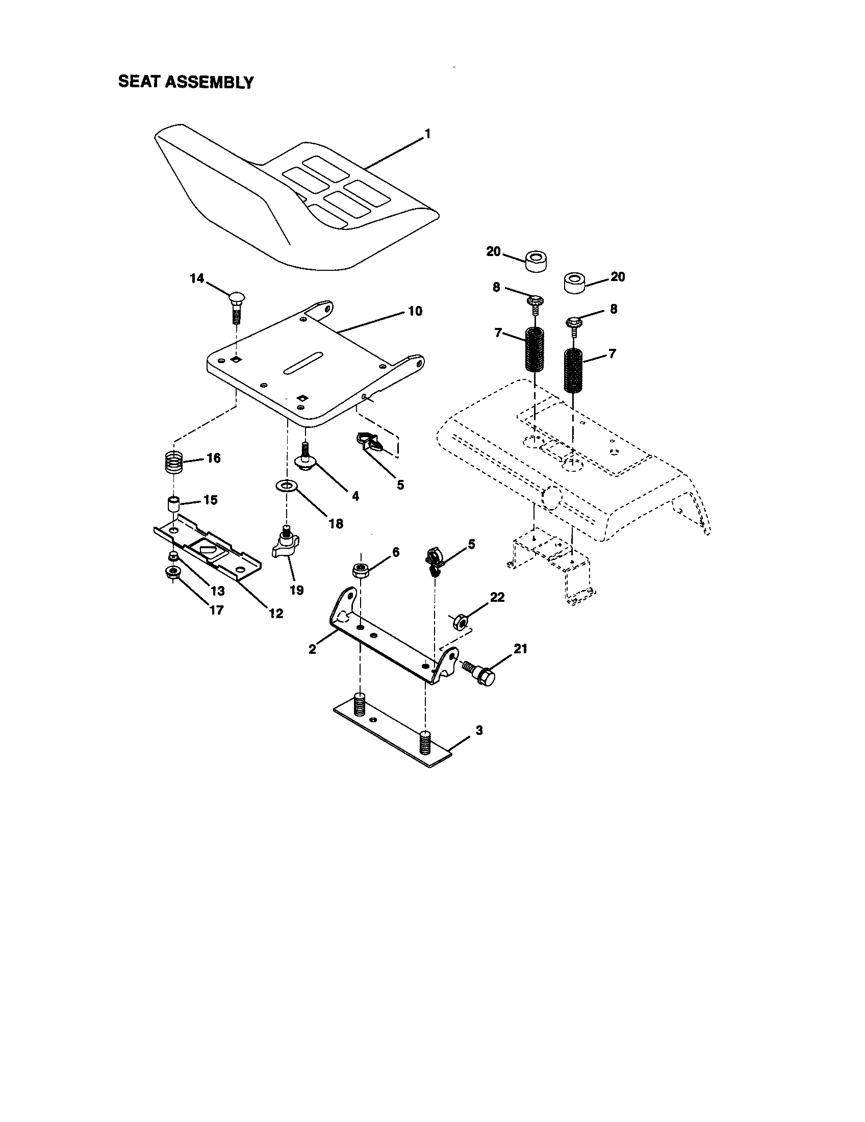 Craftsman 917272952 seat assembly diagram