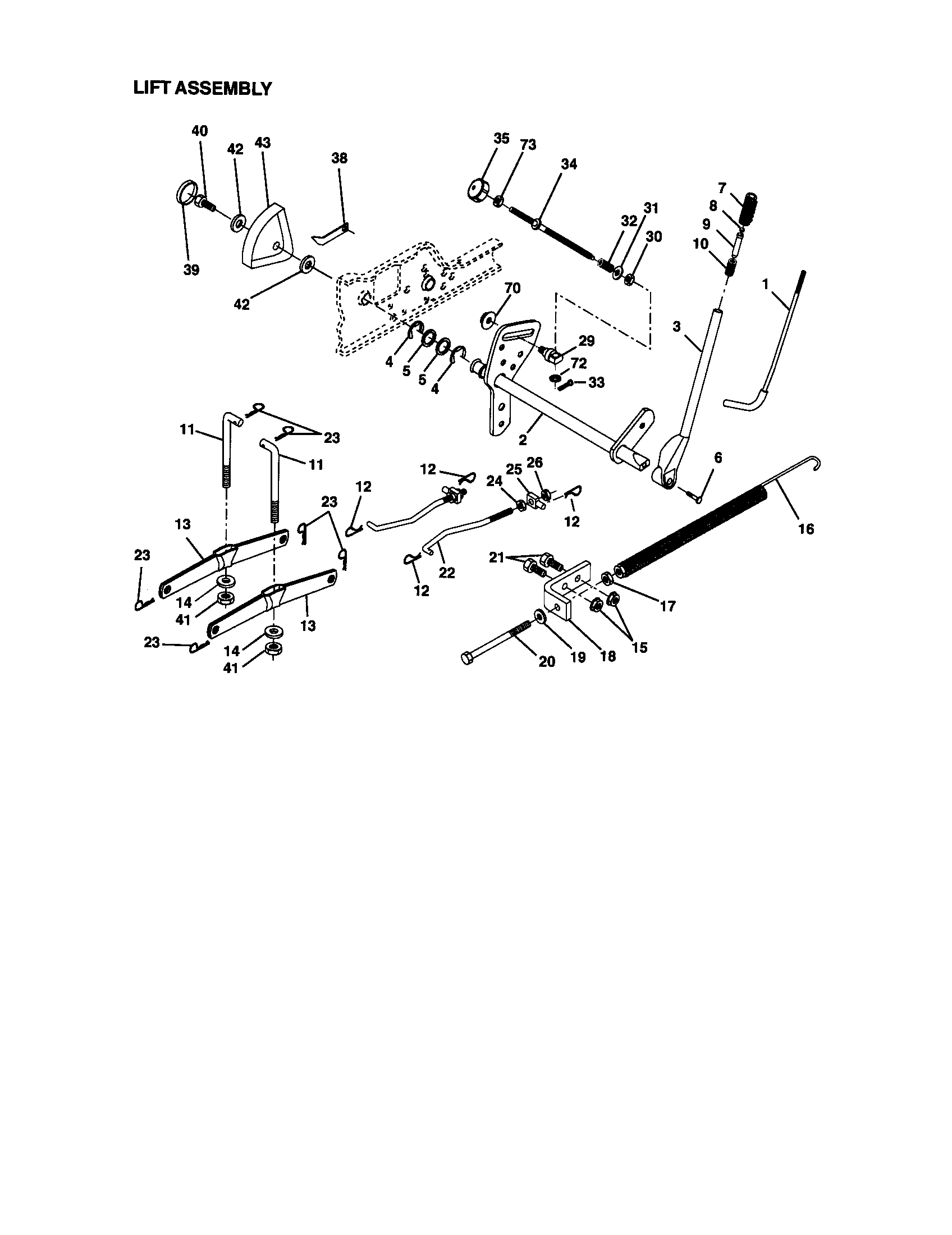 Craftsman 917272952 lift assembly diagram