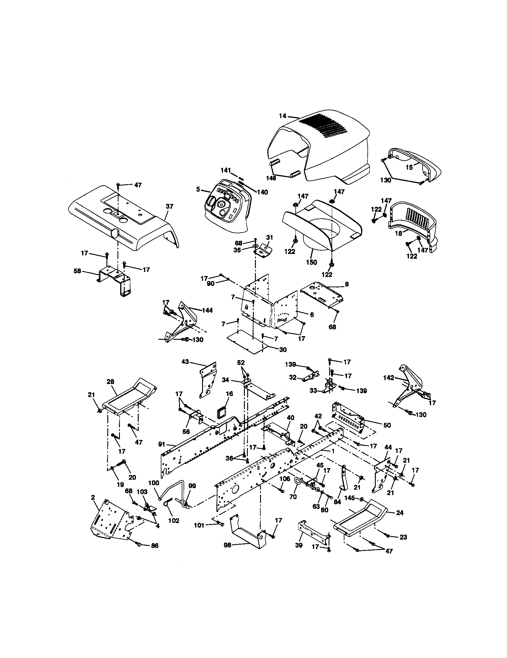 Craftsman 917272961 chassis and enclosures diagram
