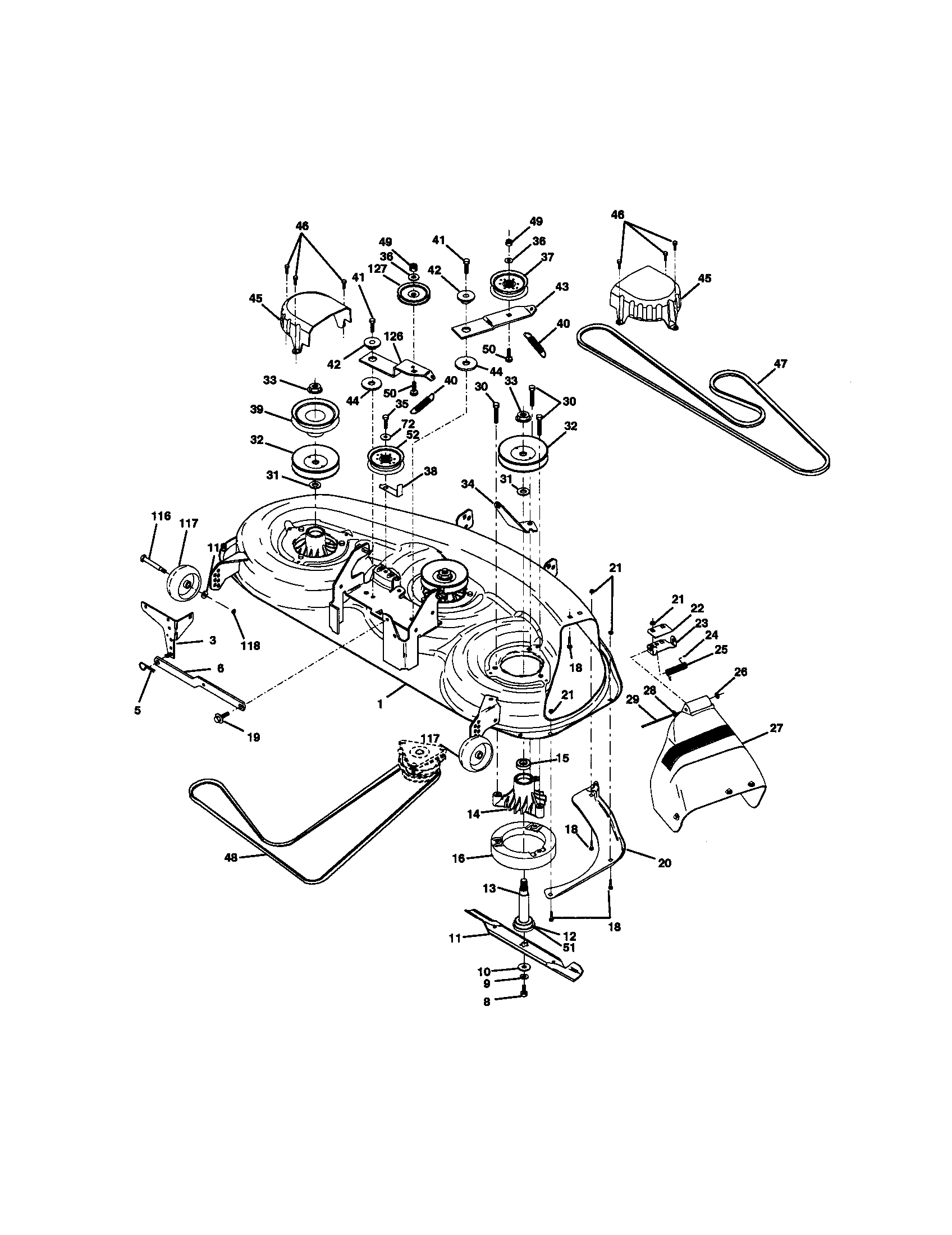Craftsman 917272961 mower deck diagram