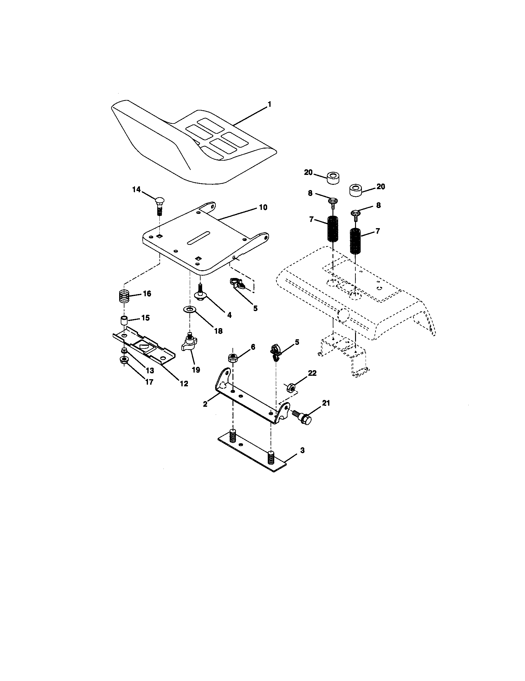 Craftsman 917273101 seat assembly diagram