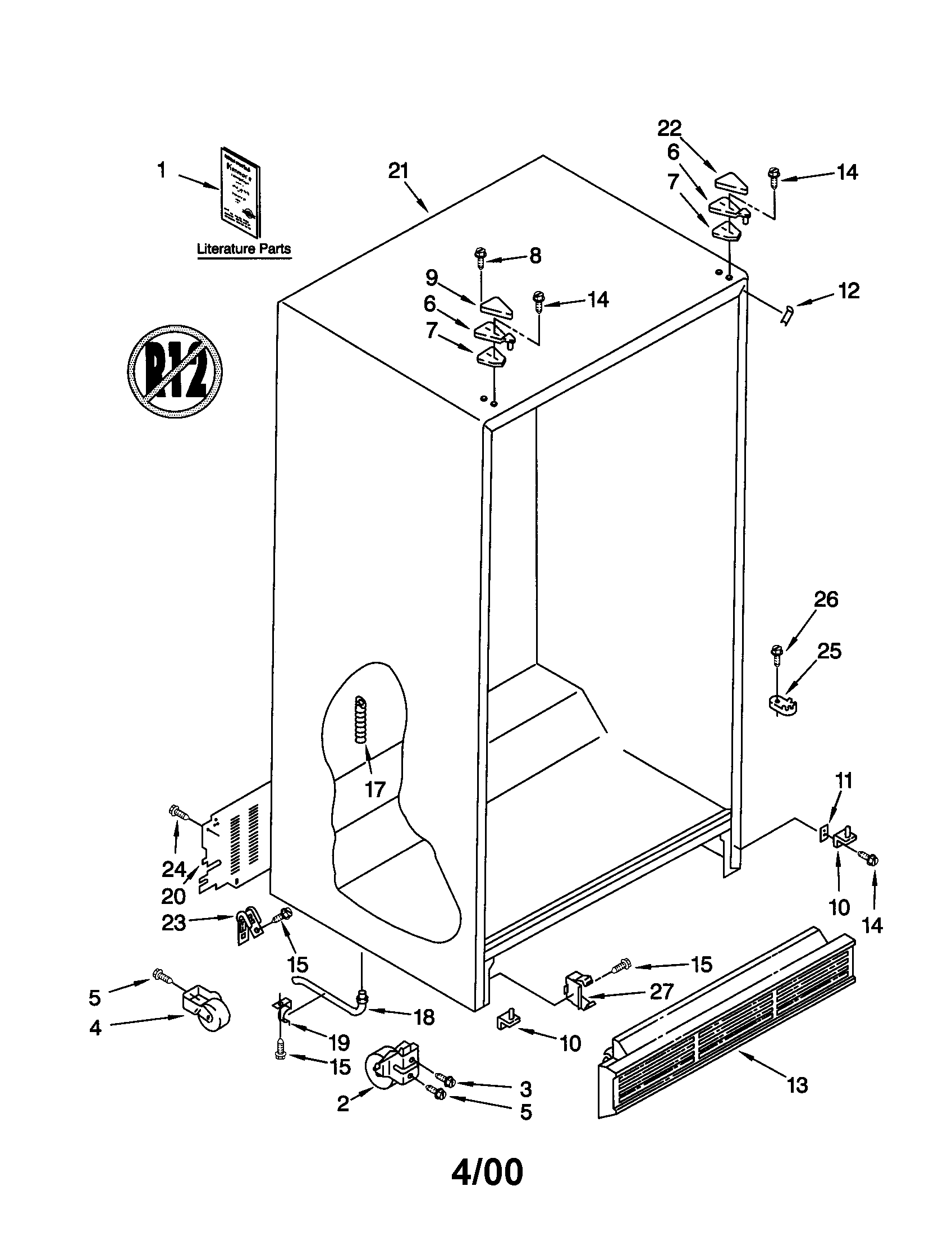 Kenmore 10659532991 cabinet diagram