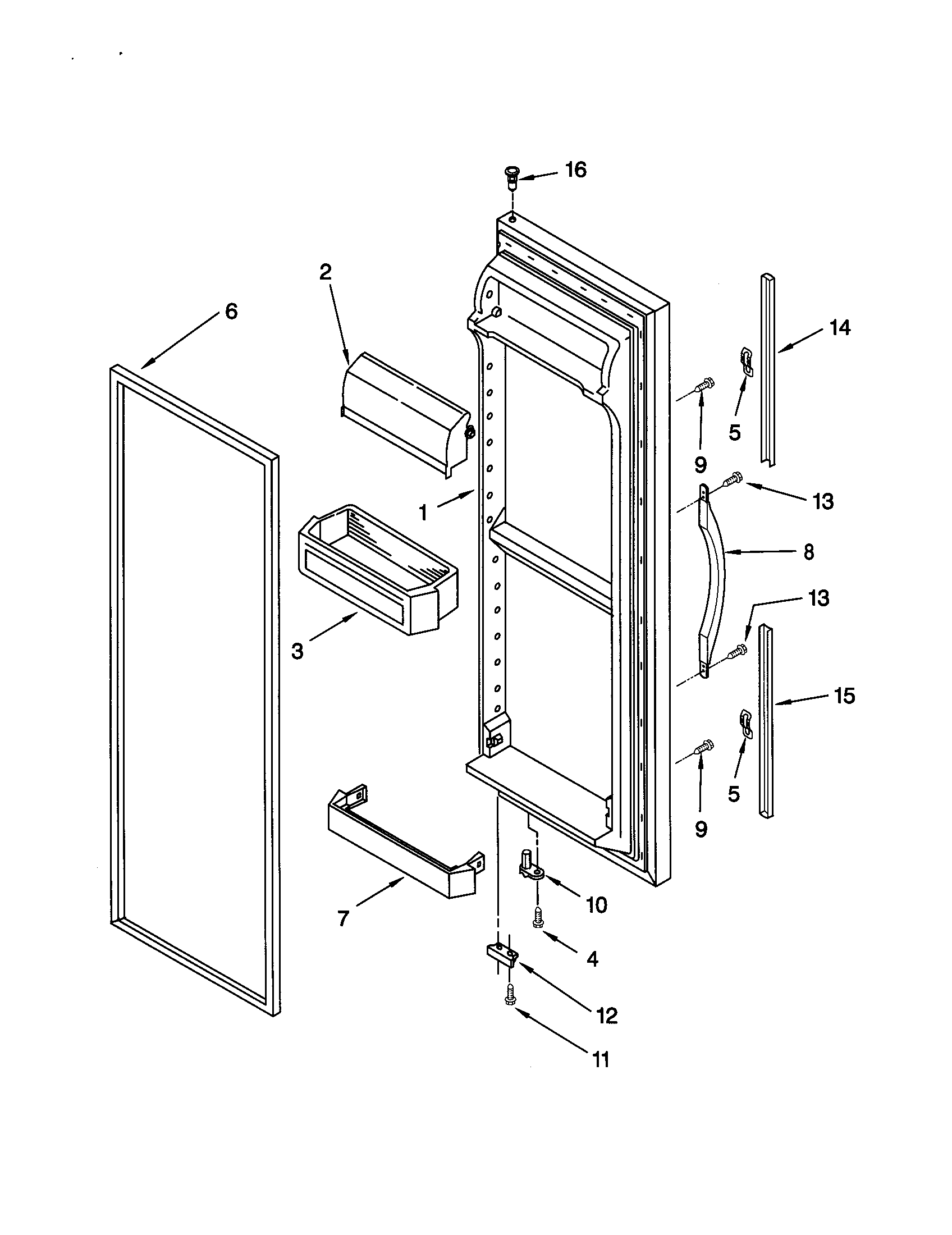 Kenmore 10650512001 refrigerator door diagram
