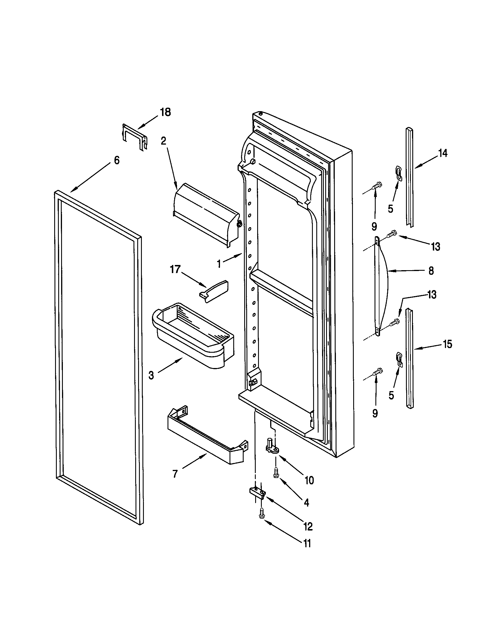 Kenmore Elite 10650504991 refrigerator door diagram