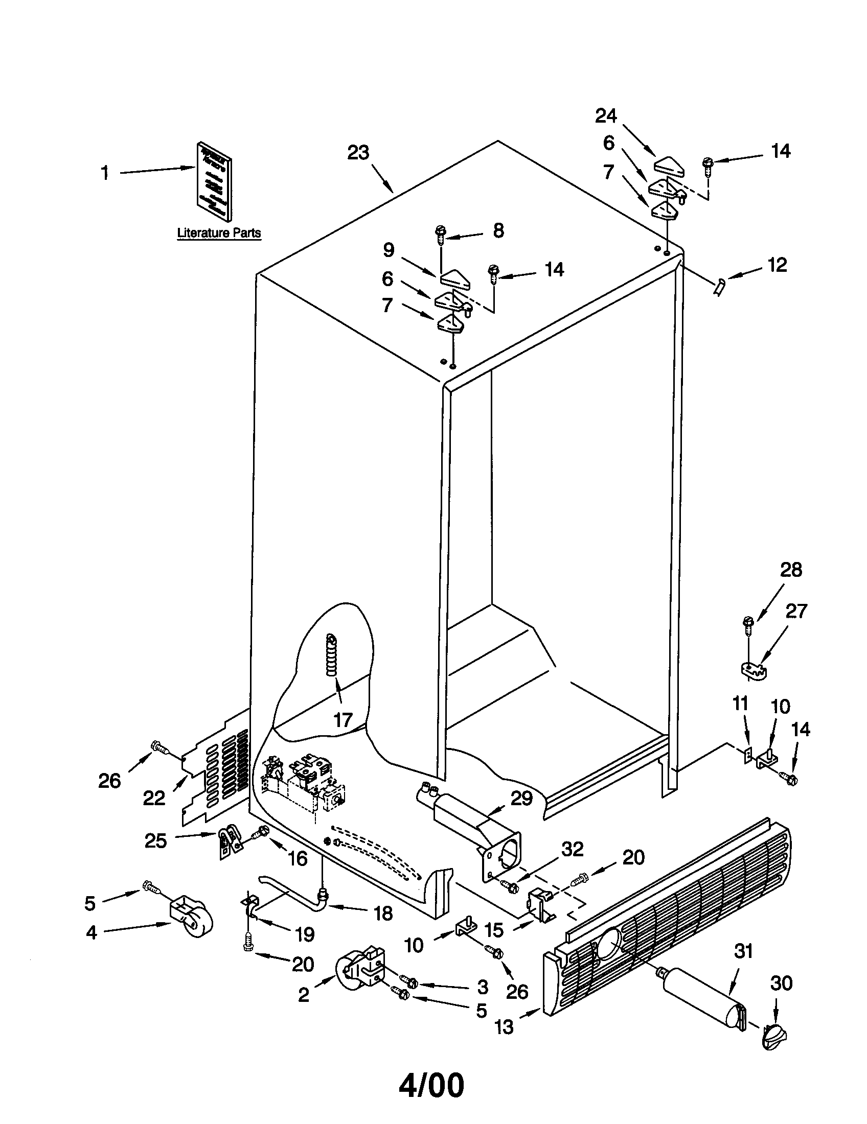 Kenmore 10659797992 cabinet diagram