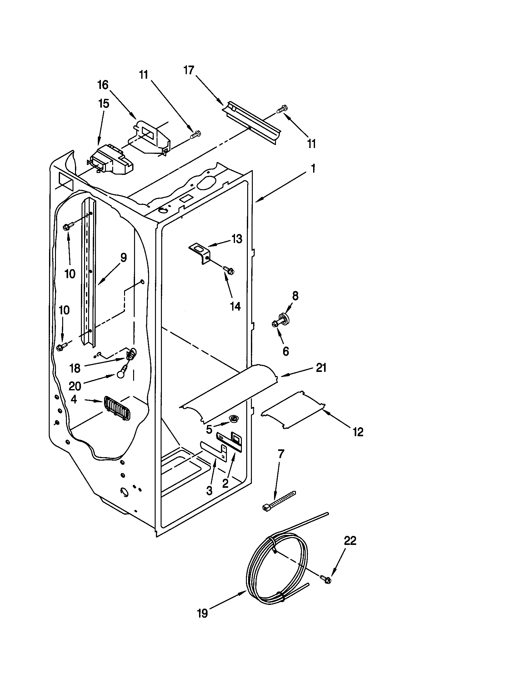 Kenmore 10659797992 refrigerator liner diagram