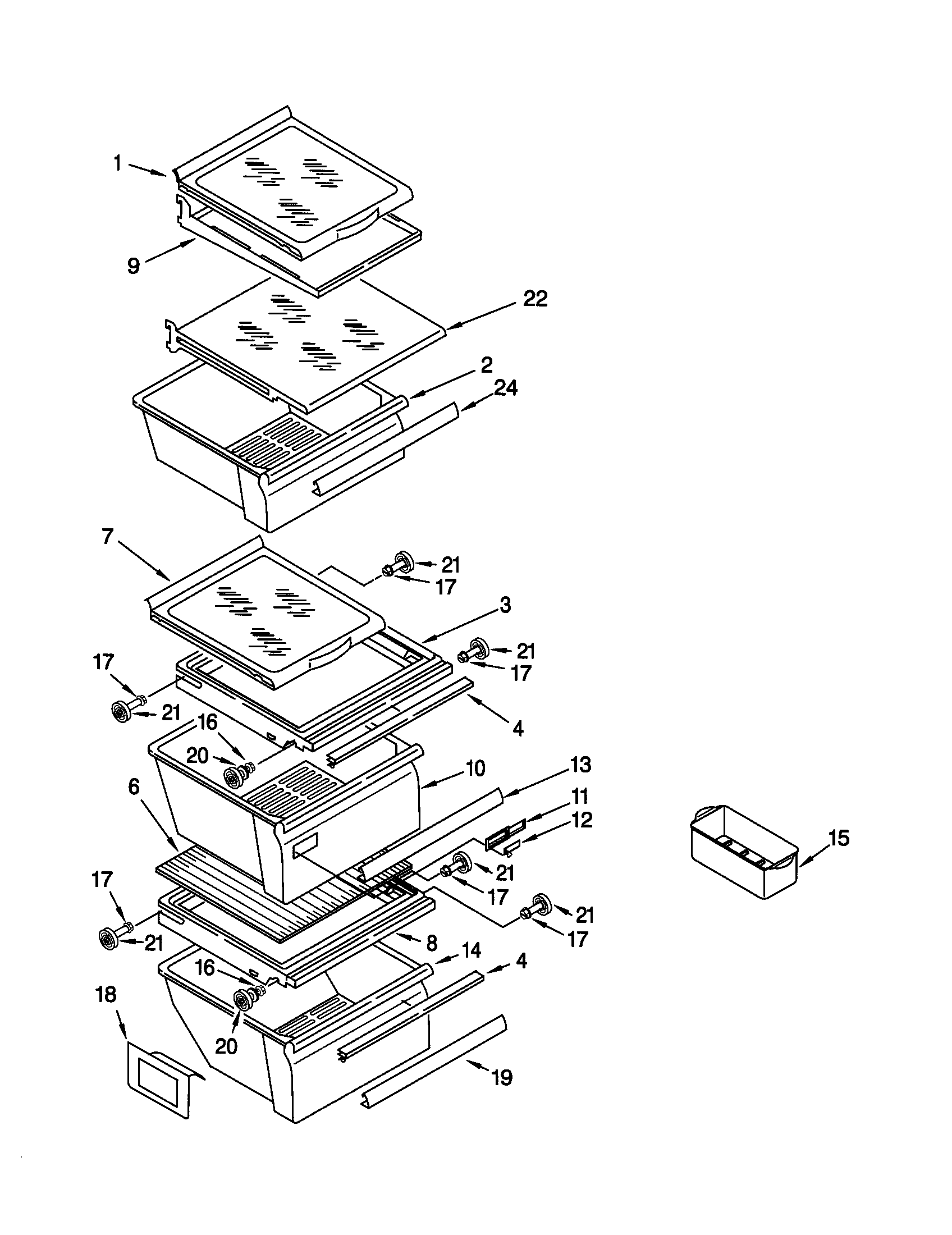 Kenmore 10659797992 refrigerator shelf diagram