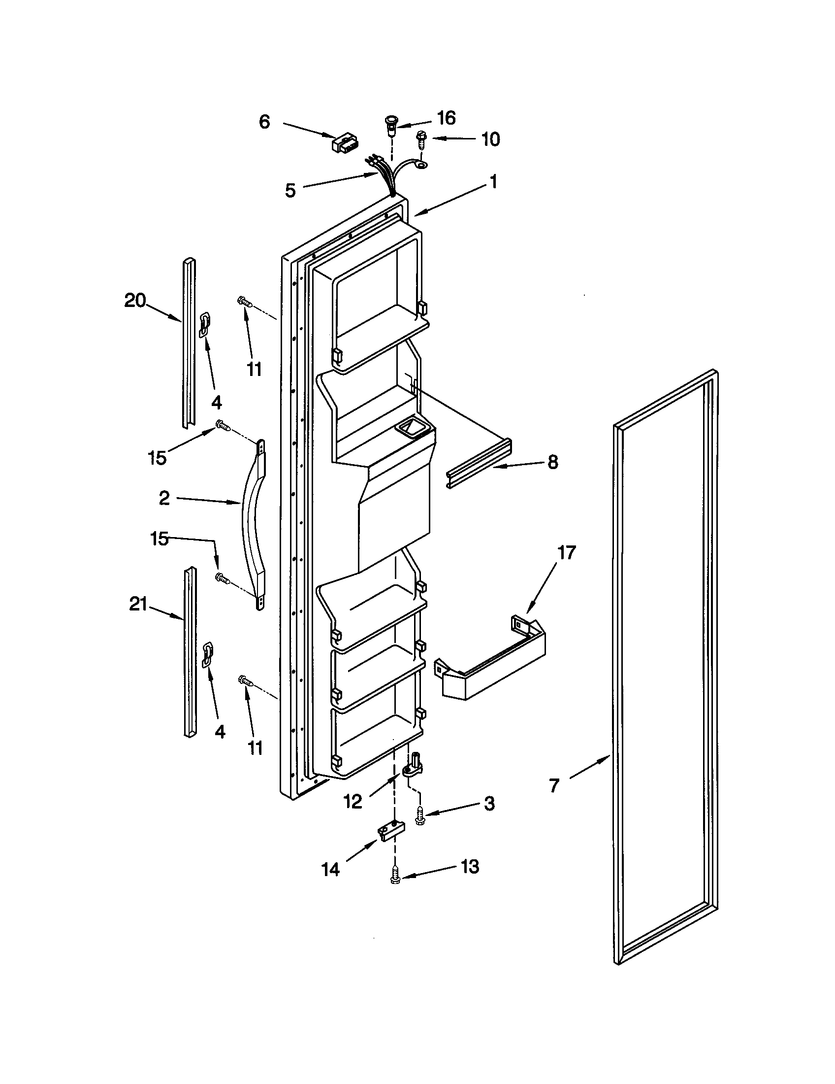 Kenmore 10659797992 freezer door diagram