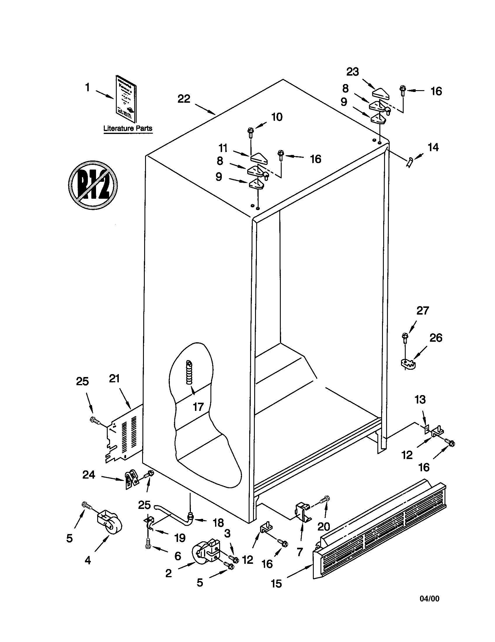 Kenmore 10650022001 cabinet diagram
