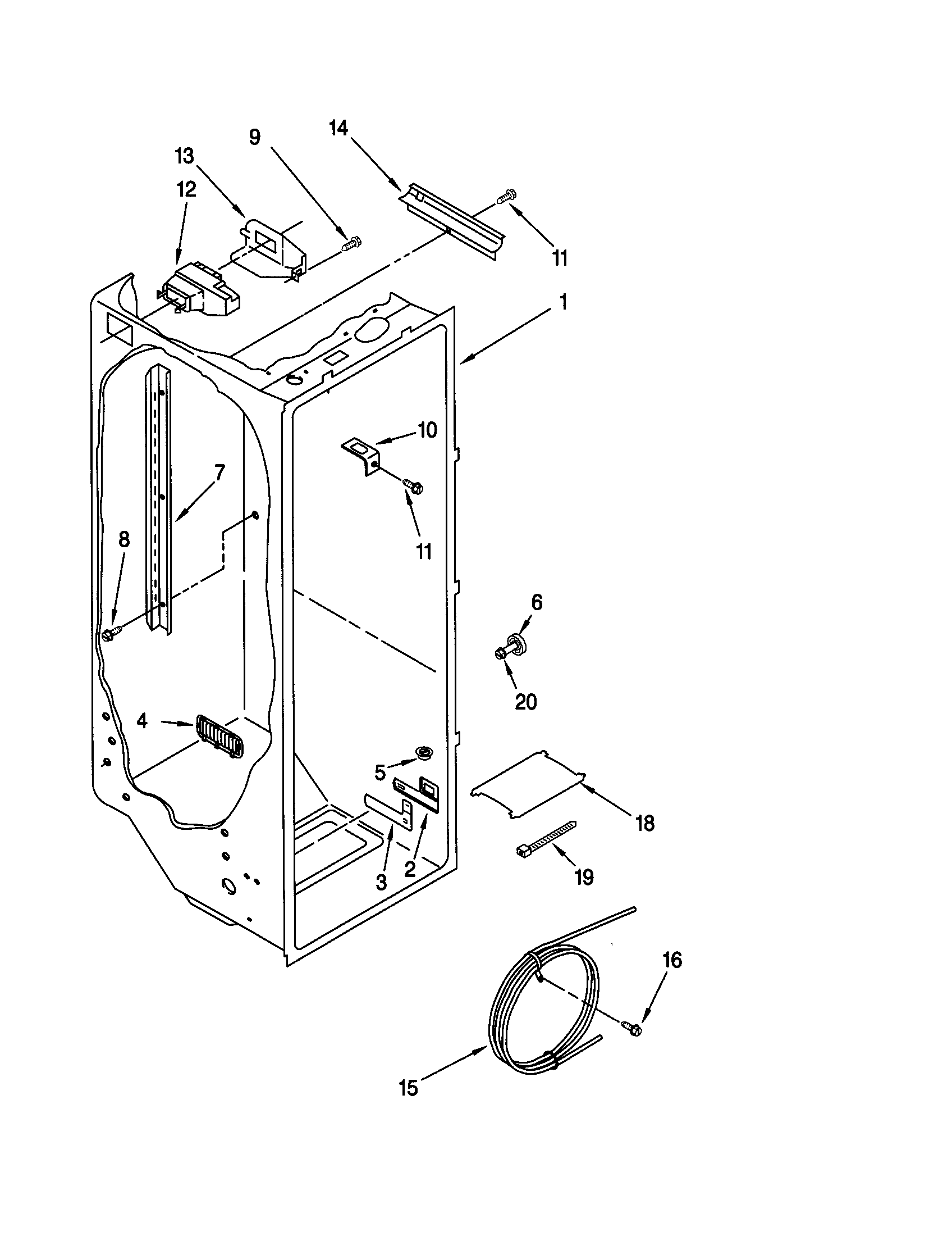 Kenmore 10650022001 refrigerator liner diagram