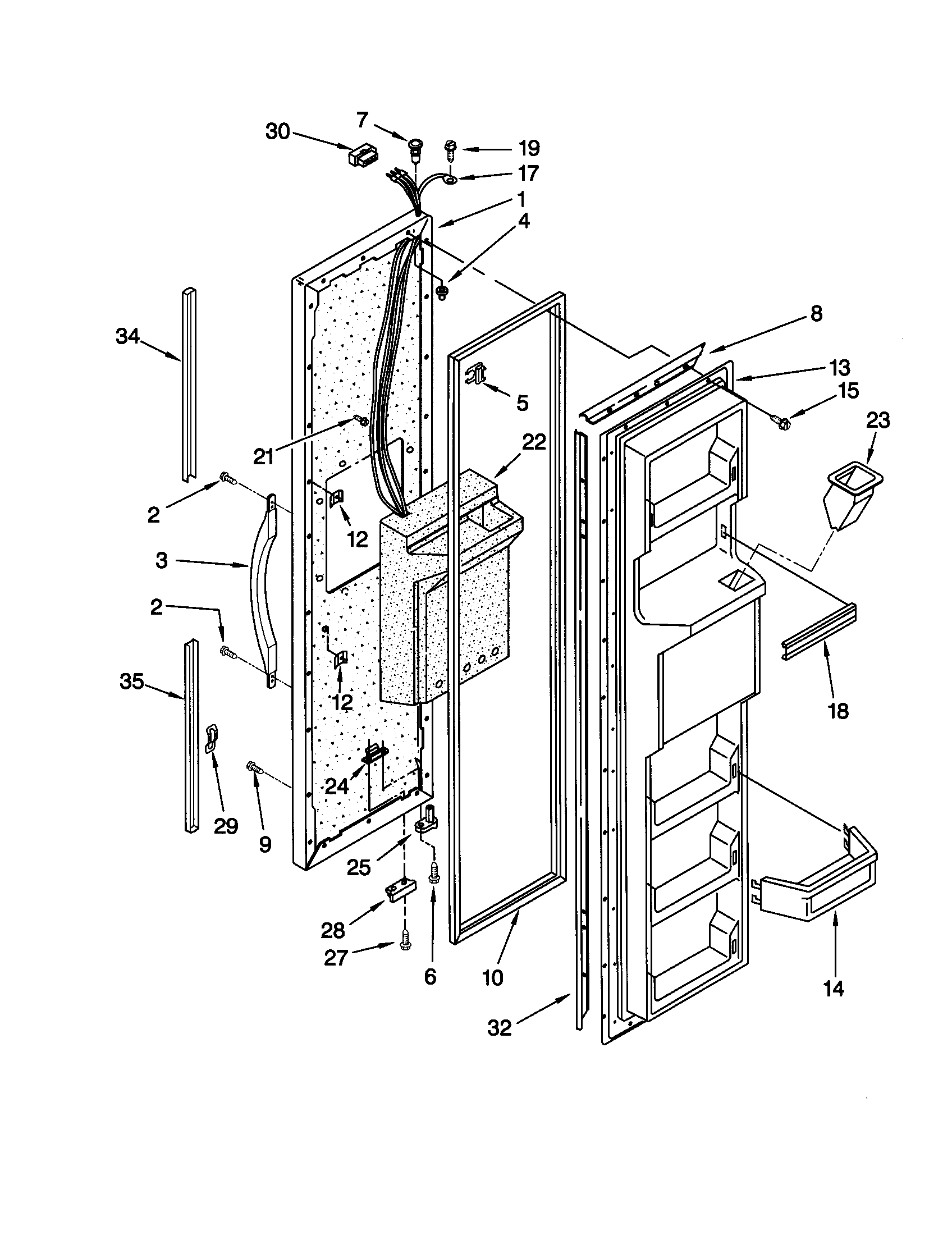 Kenmore 10650022001 freezer door diagram