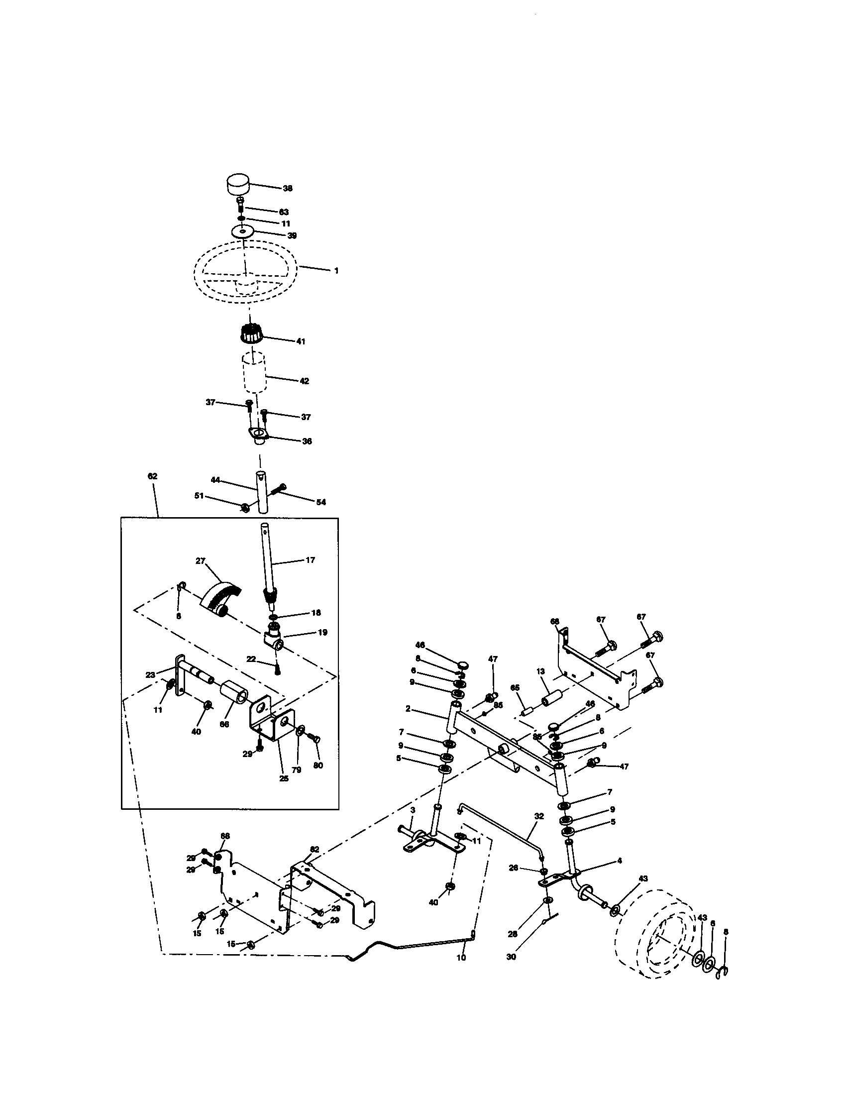Craftsman 917270761 steering assembly diagram