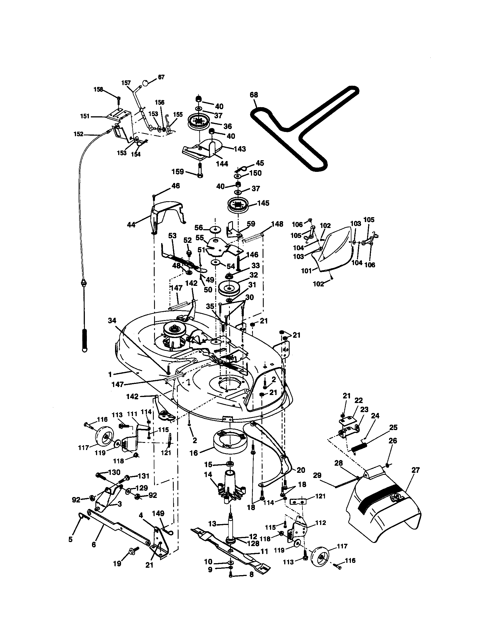 Craftsman 917270761 mower deck diagram
