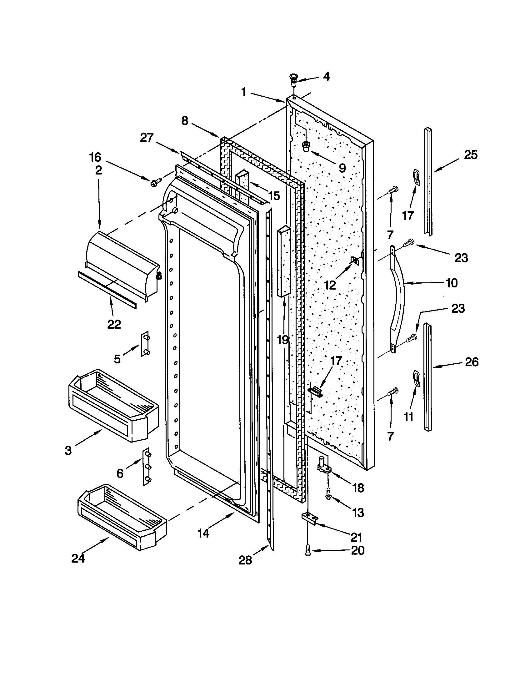Kenmore 10659087892 refrigerator door diagram