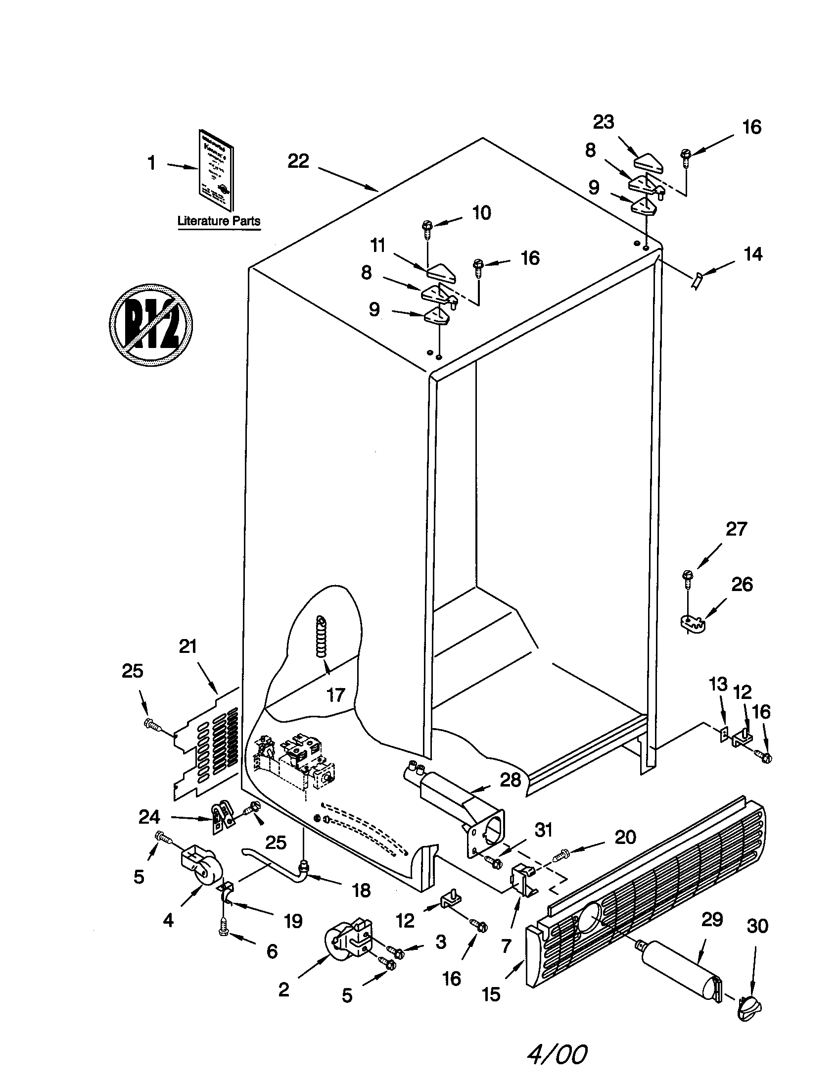 Kenmore 10659209991 cabinet diagram