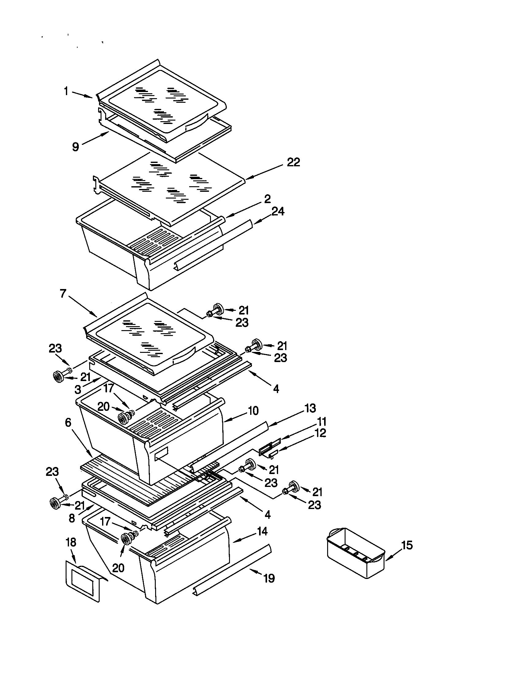 Kenmore 10659209991 refrigerator shelf diagram