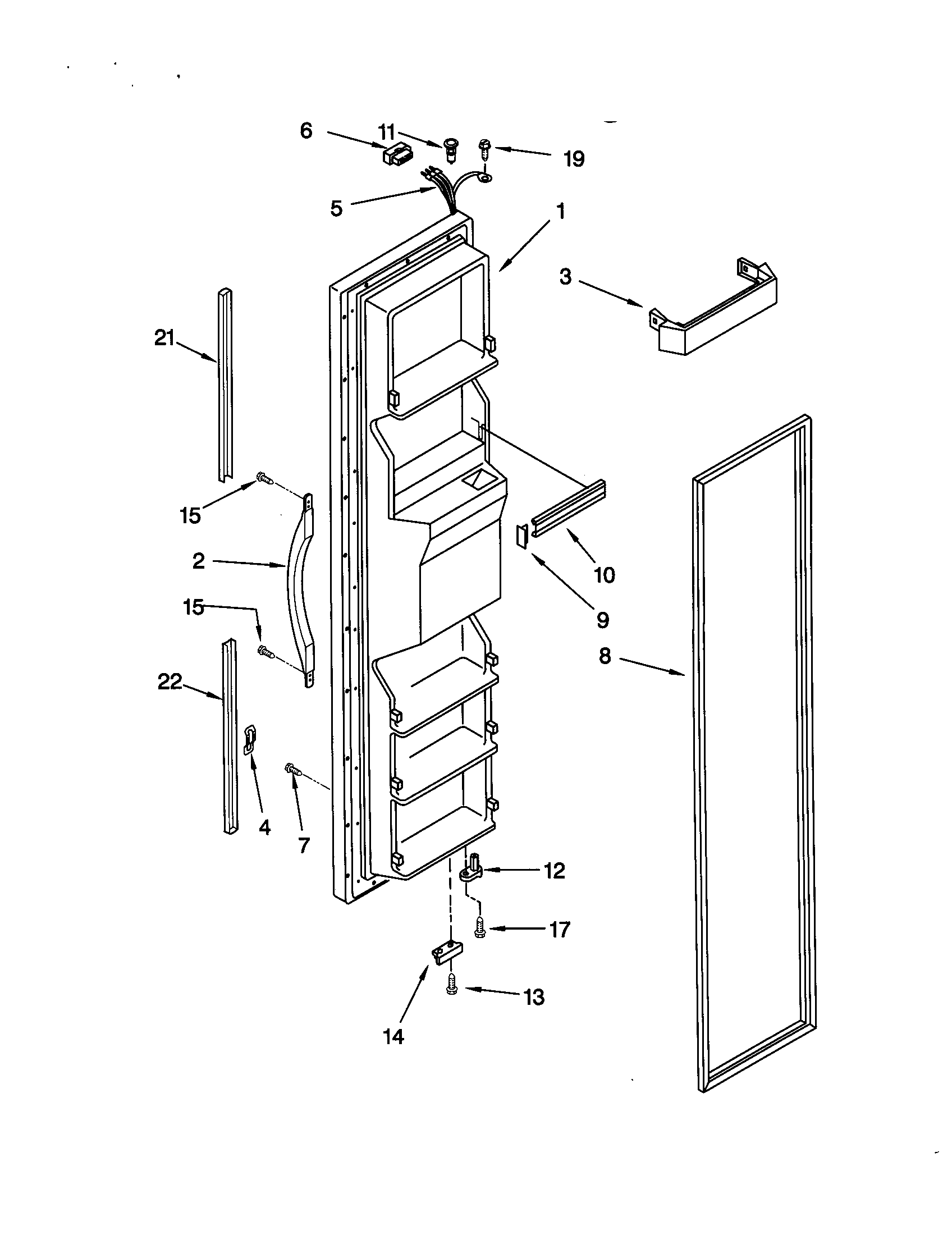 Kenmore 10659209991 freezer door diagram