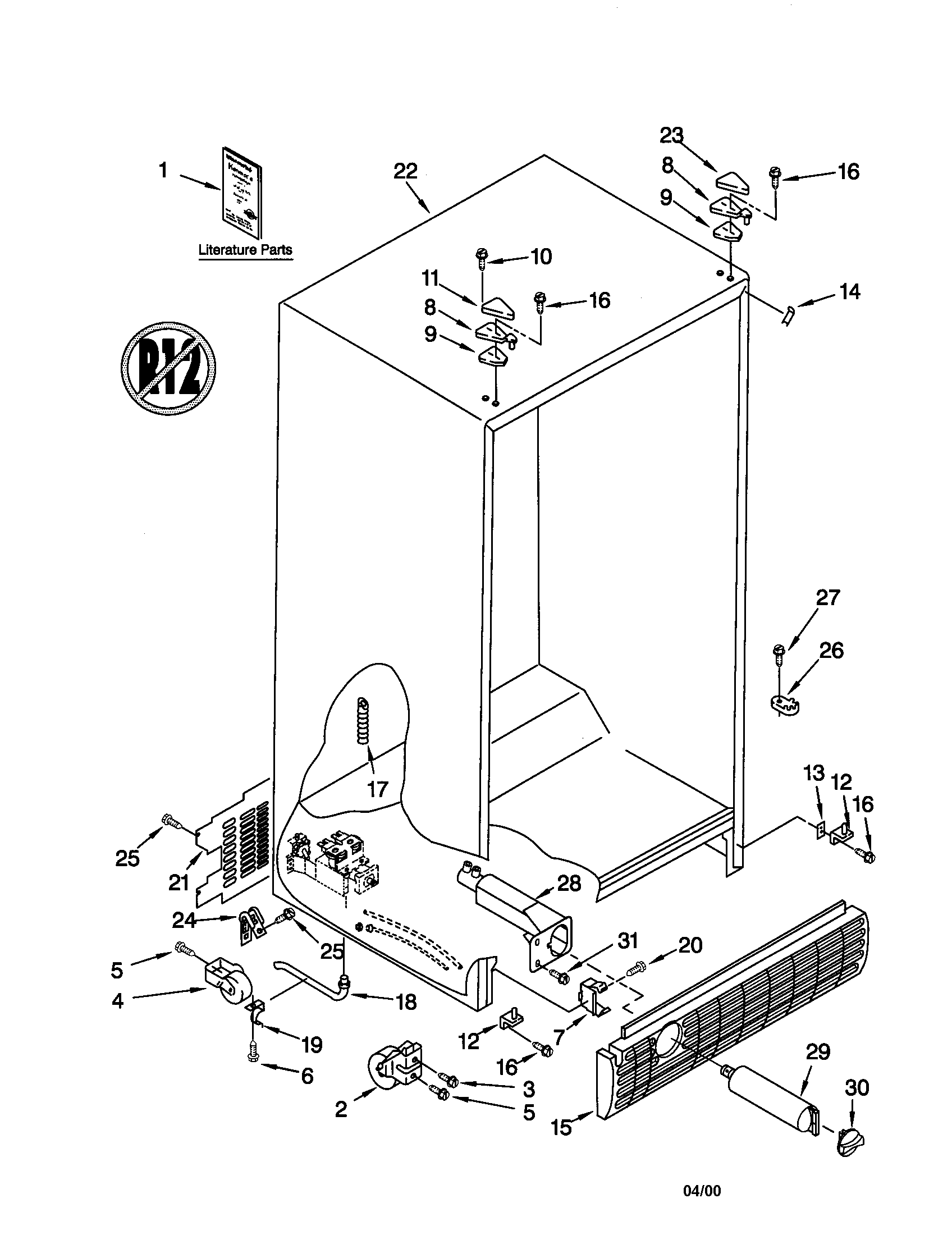 Kenmore 10659299992 cabinet diagram