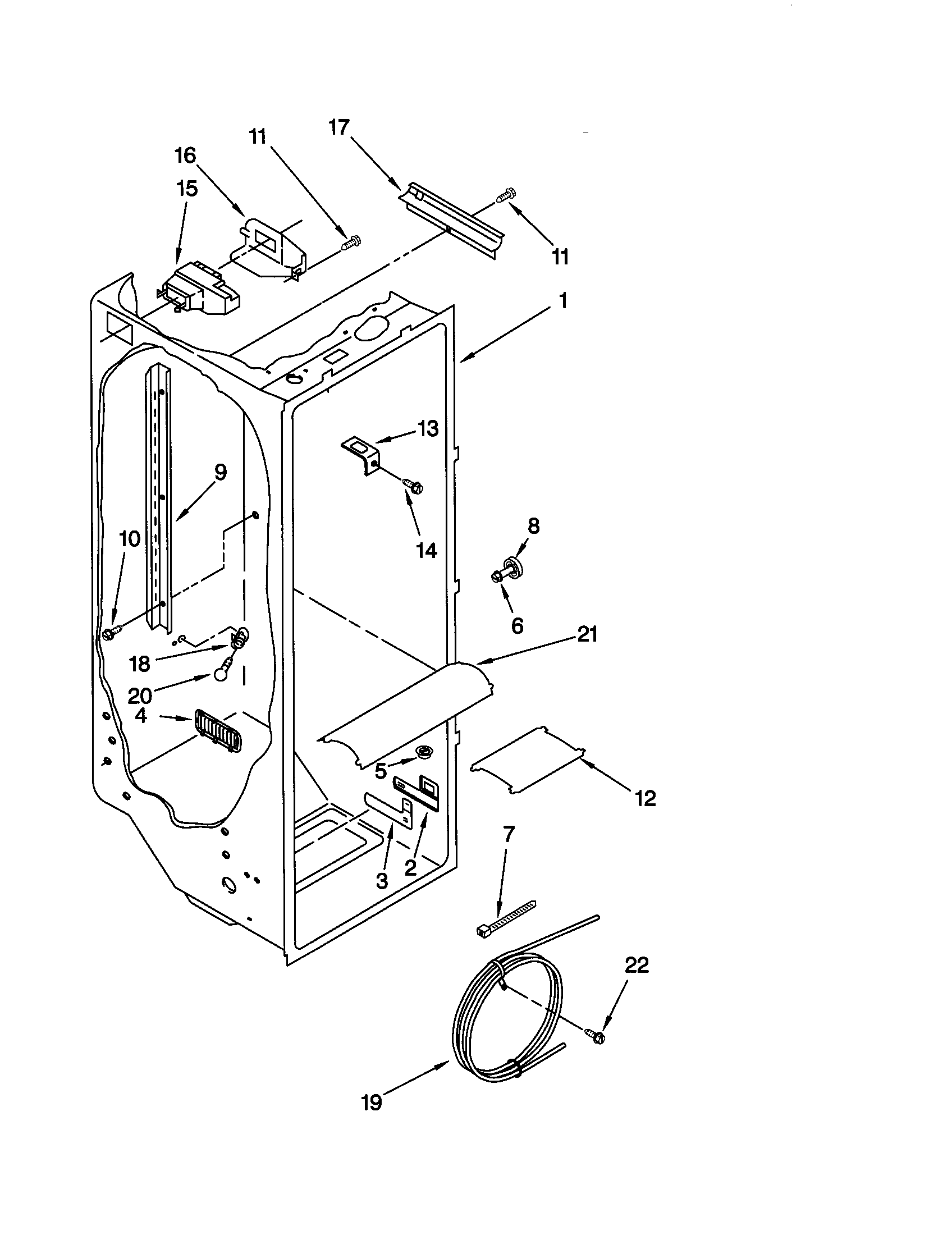 Kenmore 10659299992 refrigerator liner diagram