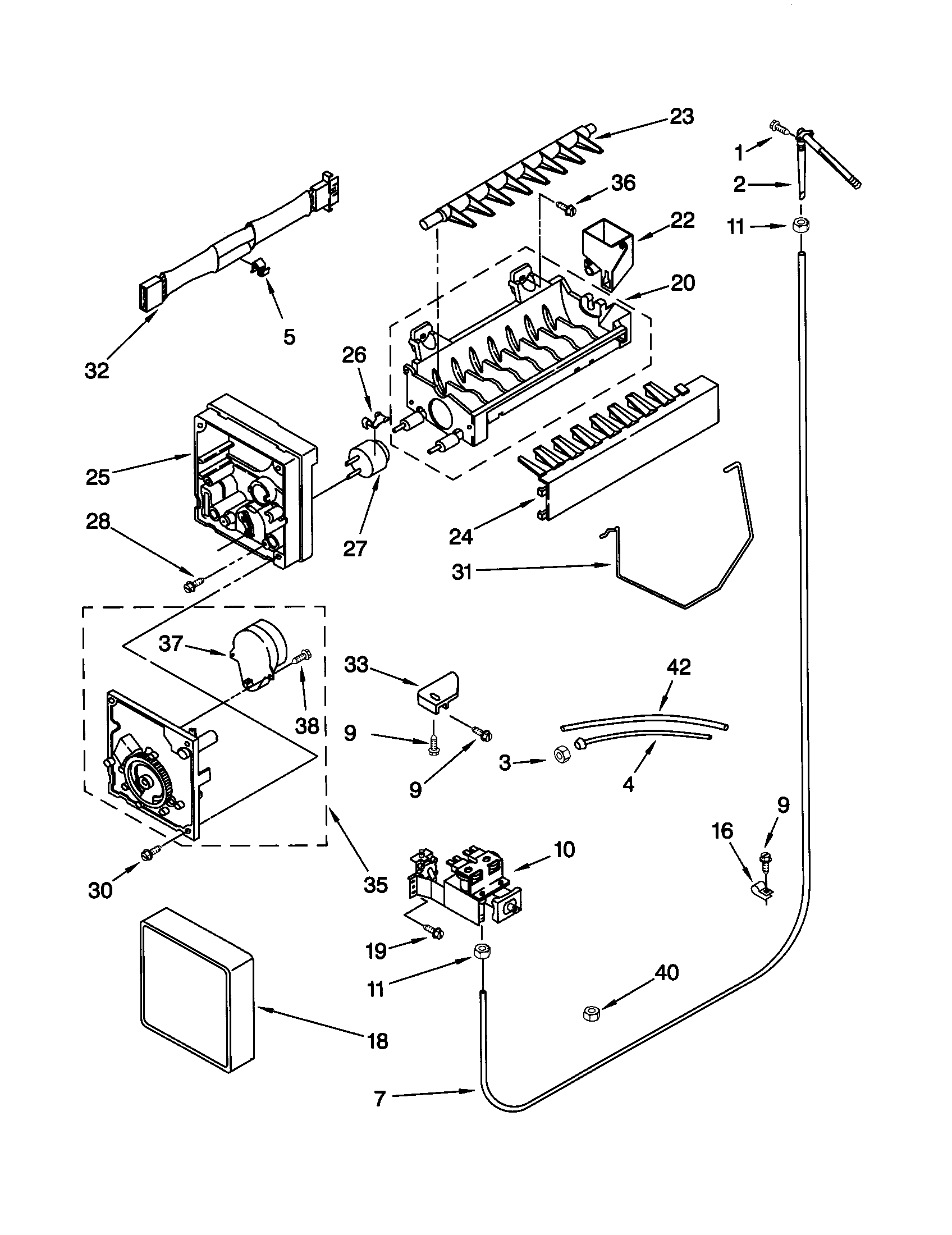 Kenmore 10659299992 ice maker diagram