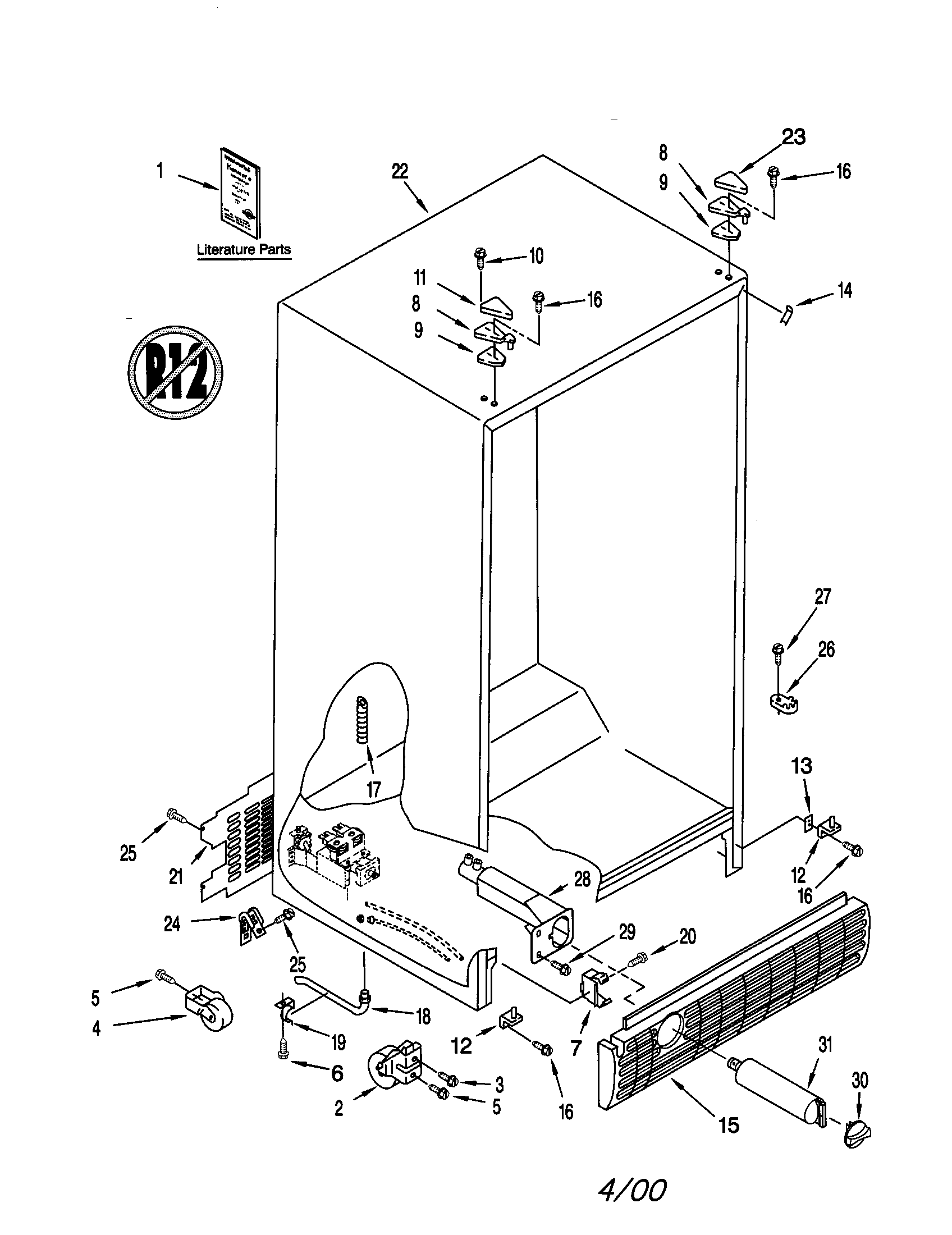 Kenmore 10659069991 cabinet diagram